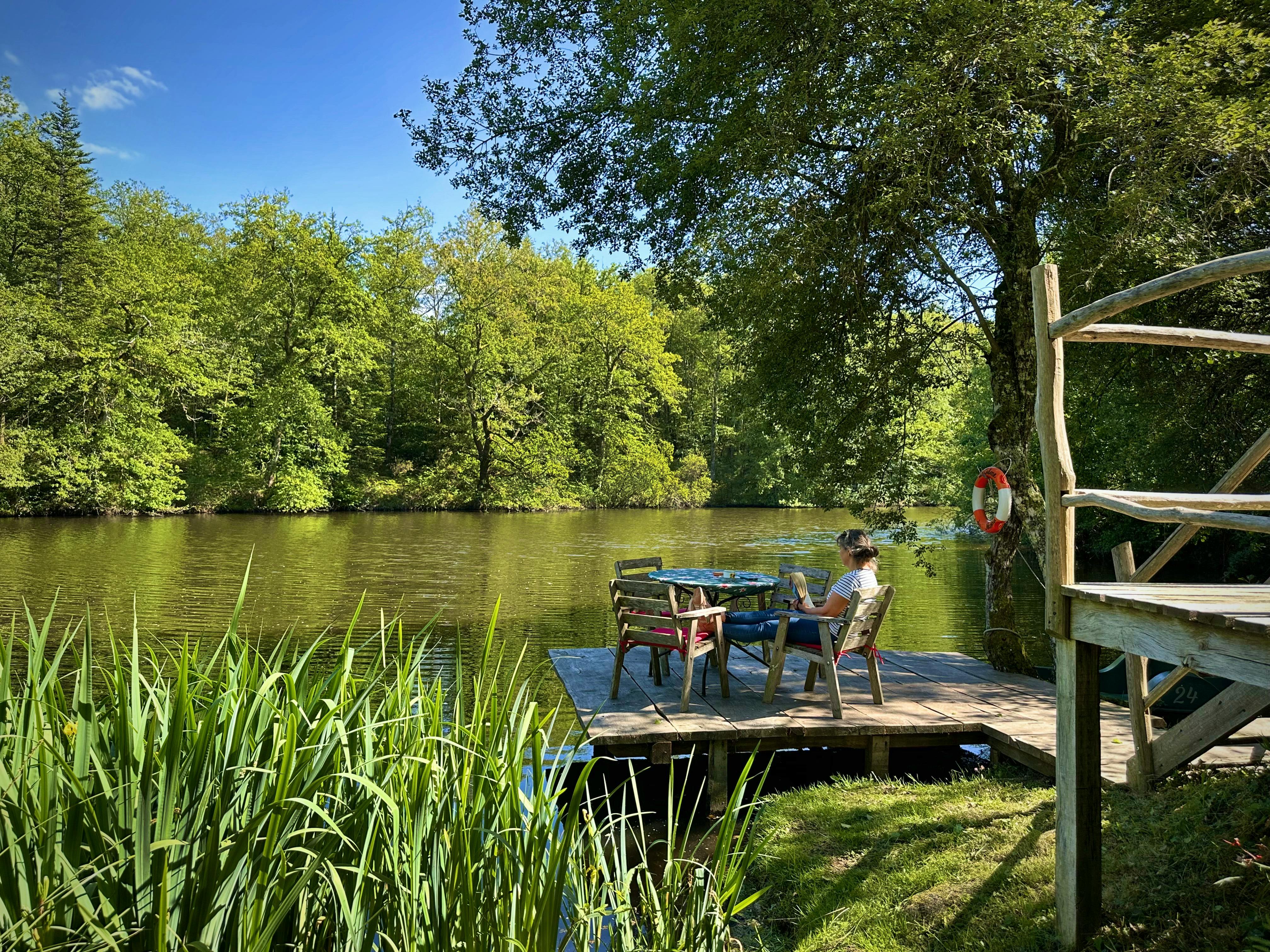 Deck at Fisherman\'s Cabin, Dordogne