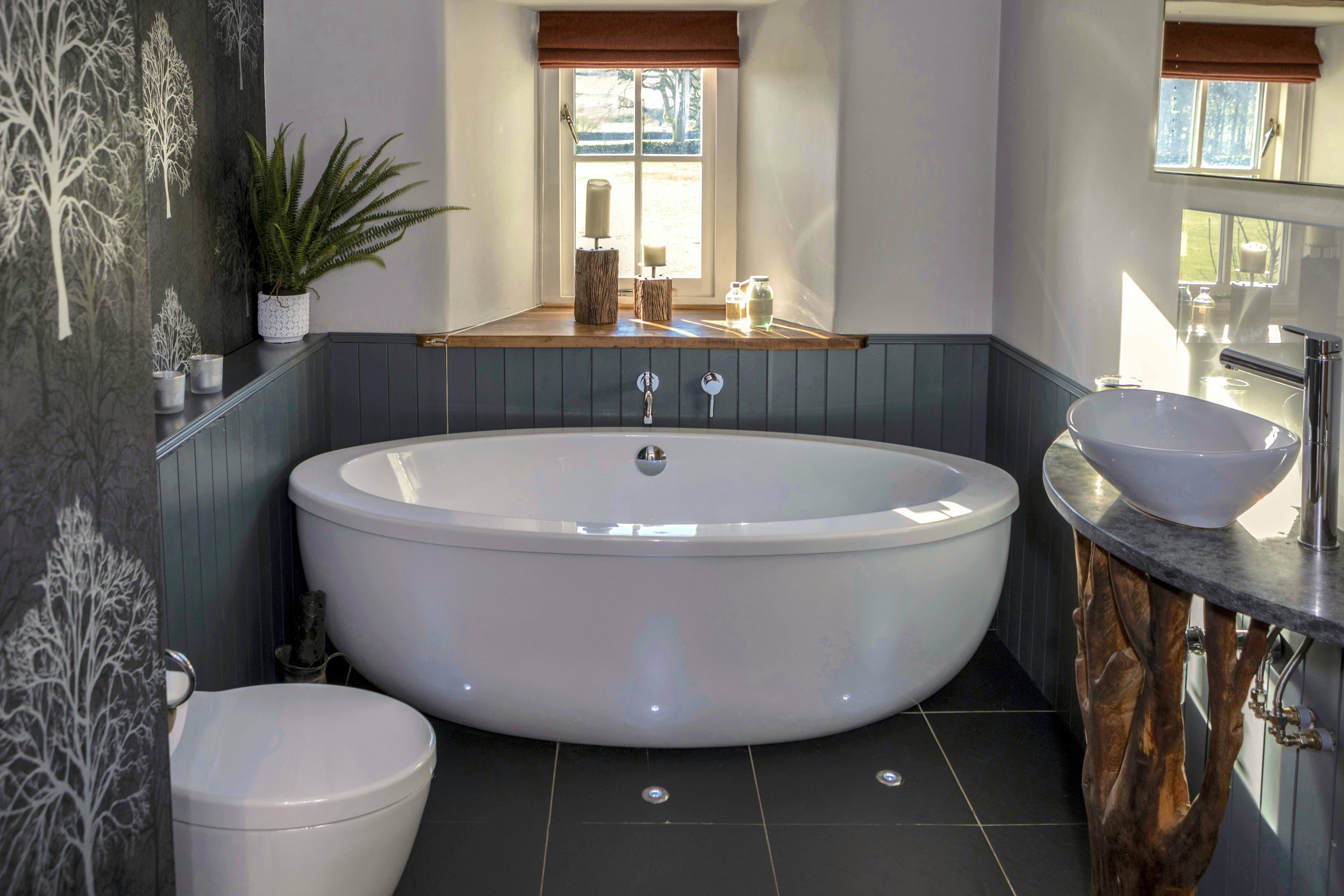 Master ensuite bath with a view