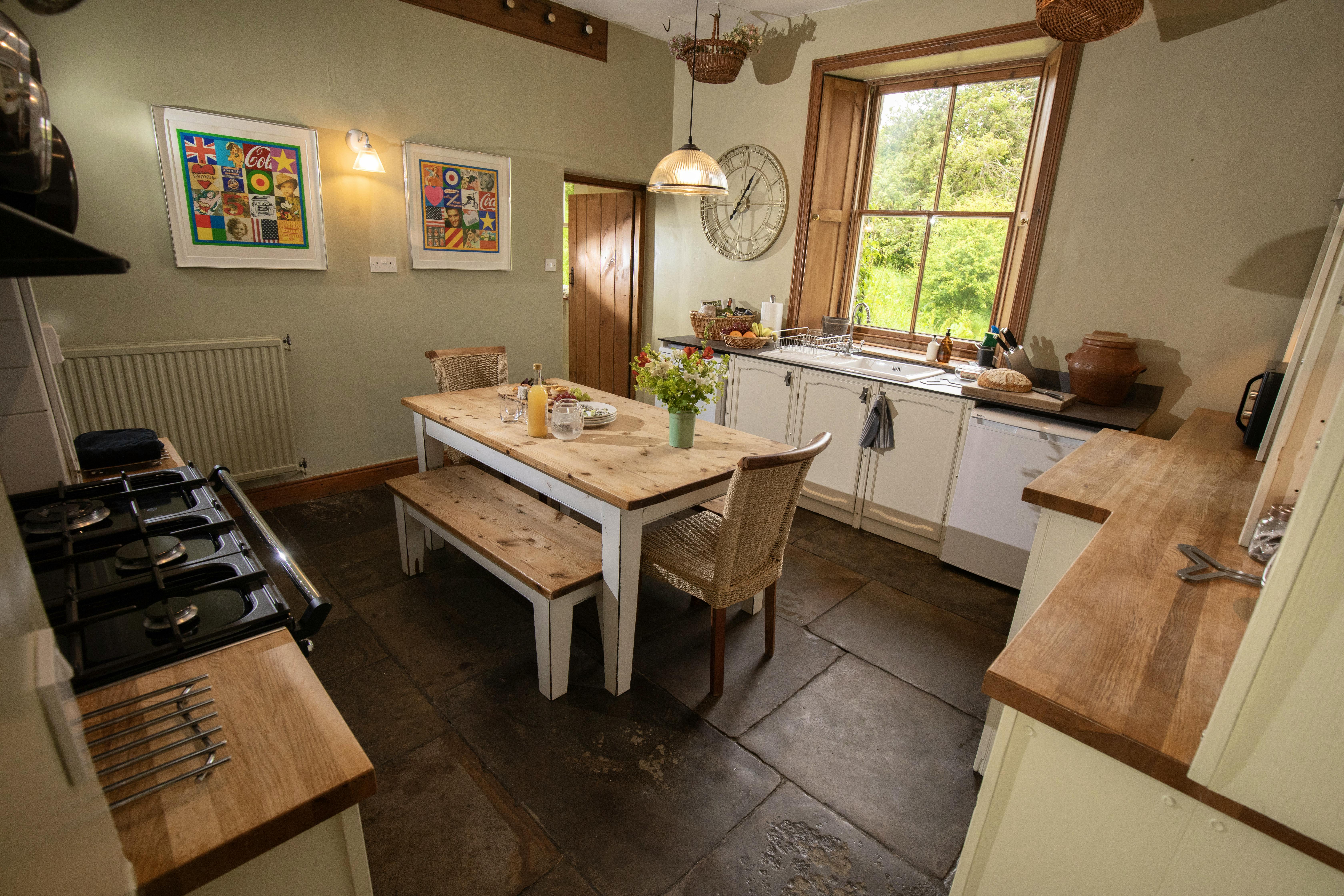 The farmhouse-style kitchen