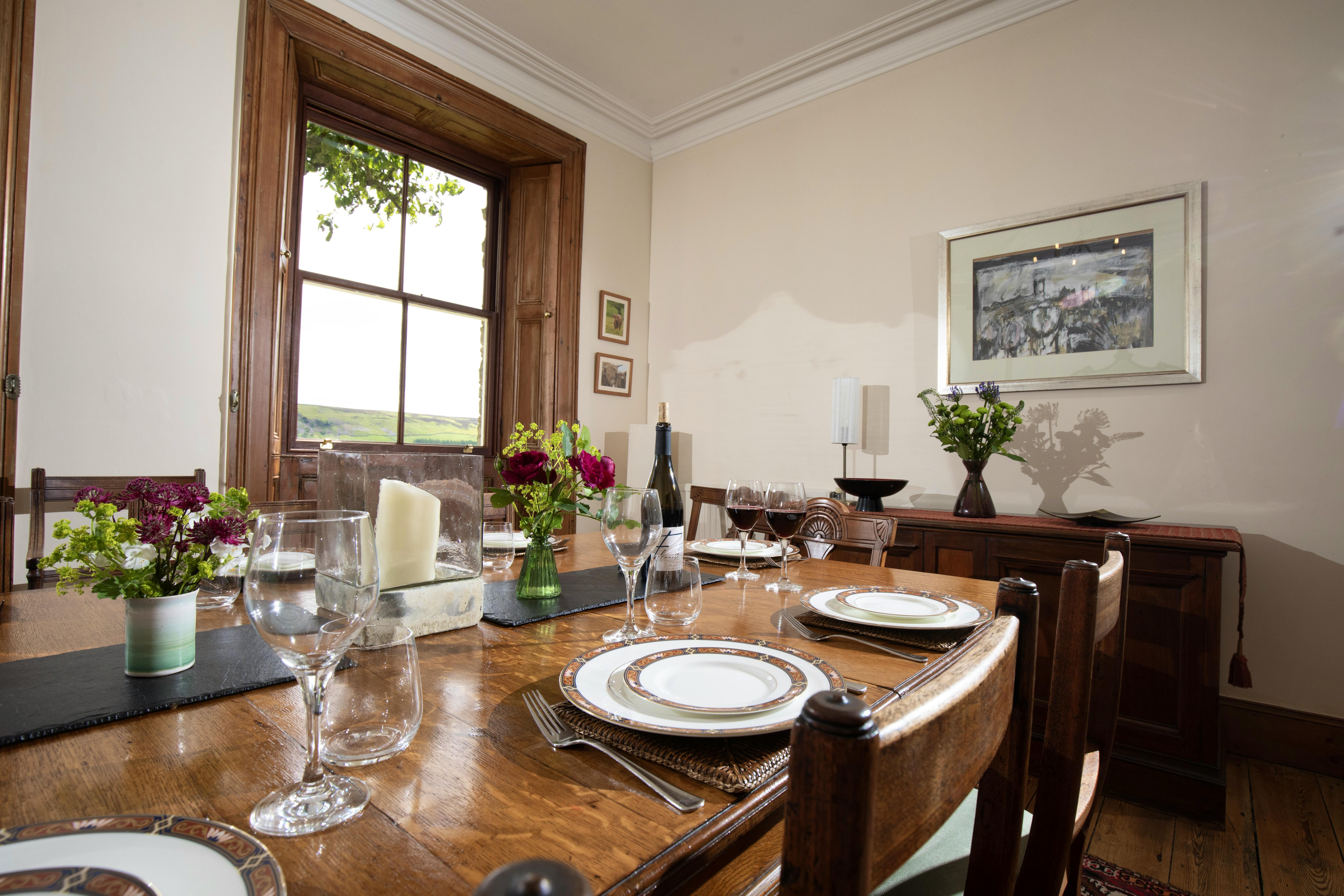 The elegant dining room