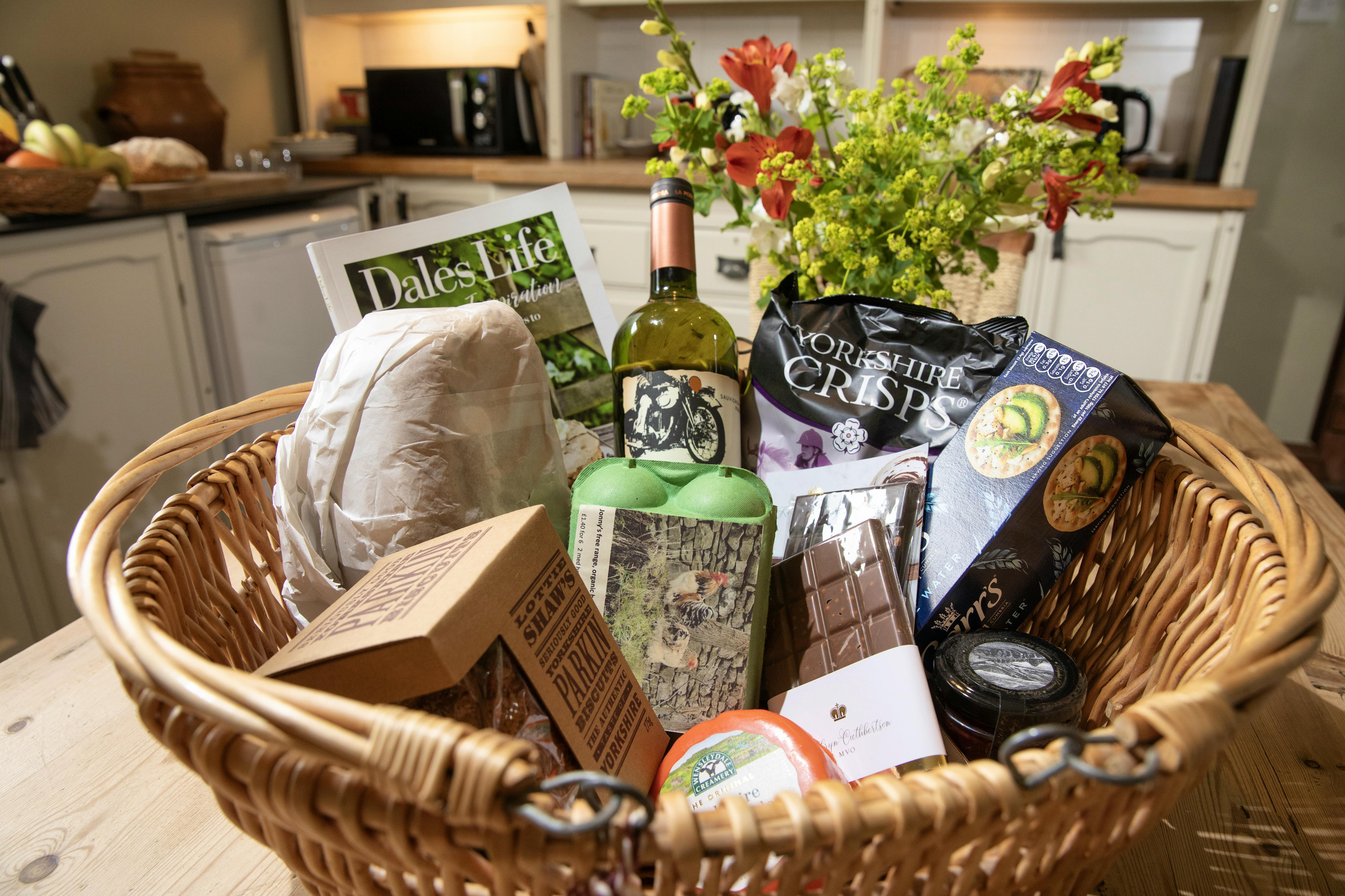 Welcome hamper with local produce