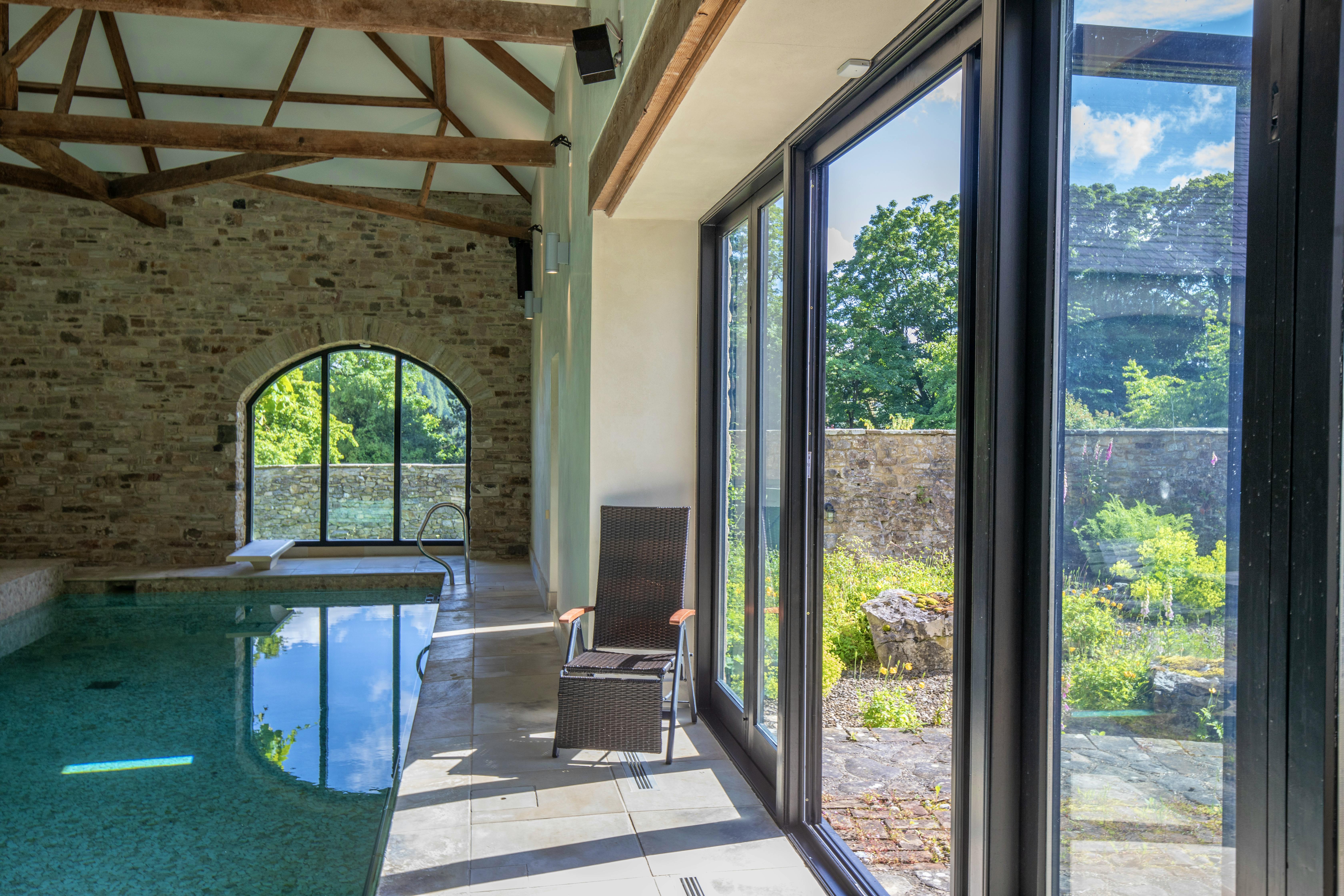 The swimming pool and garden