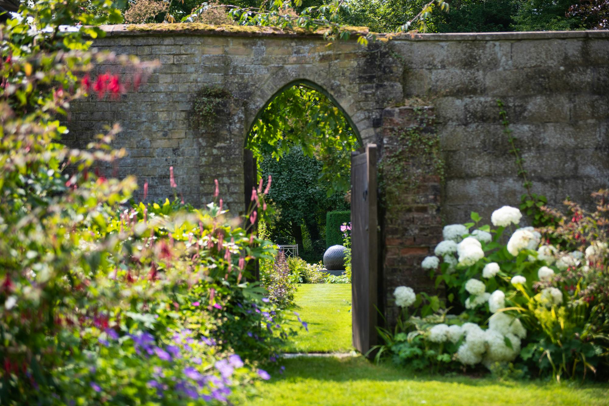 Walled garden through the gate 