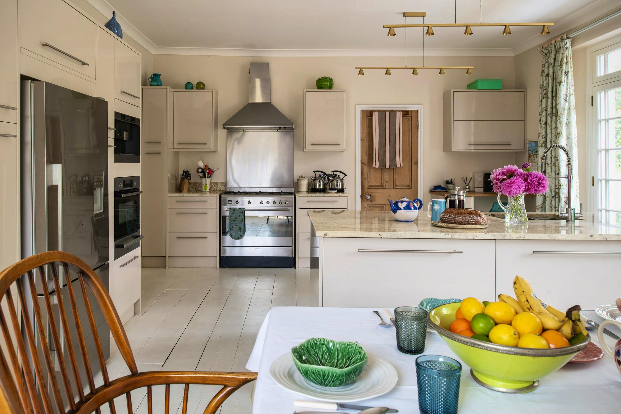 Smeg range, American fridge, larder