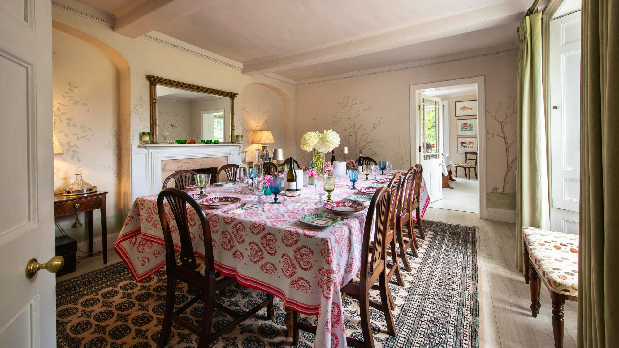 Dining room laid for supper