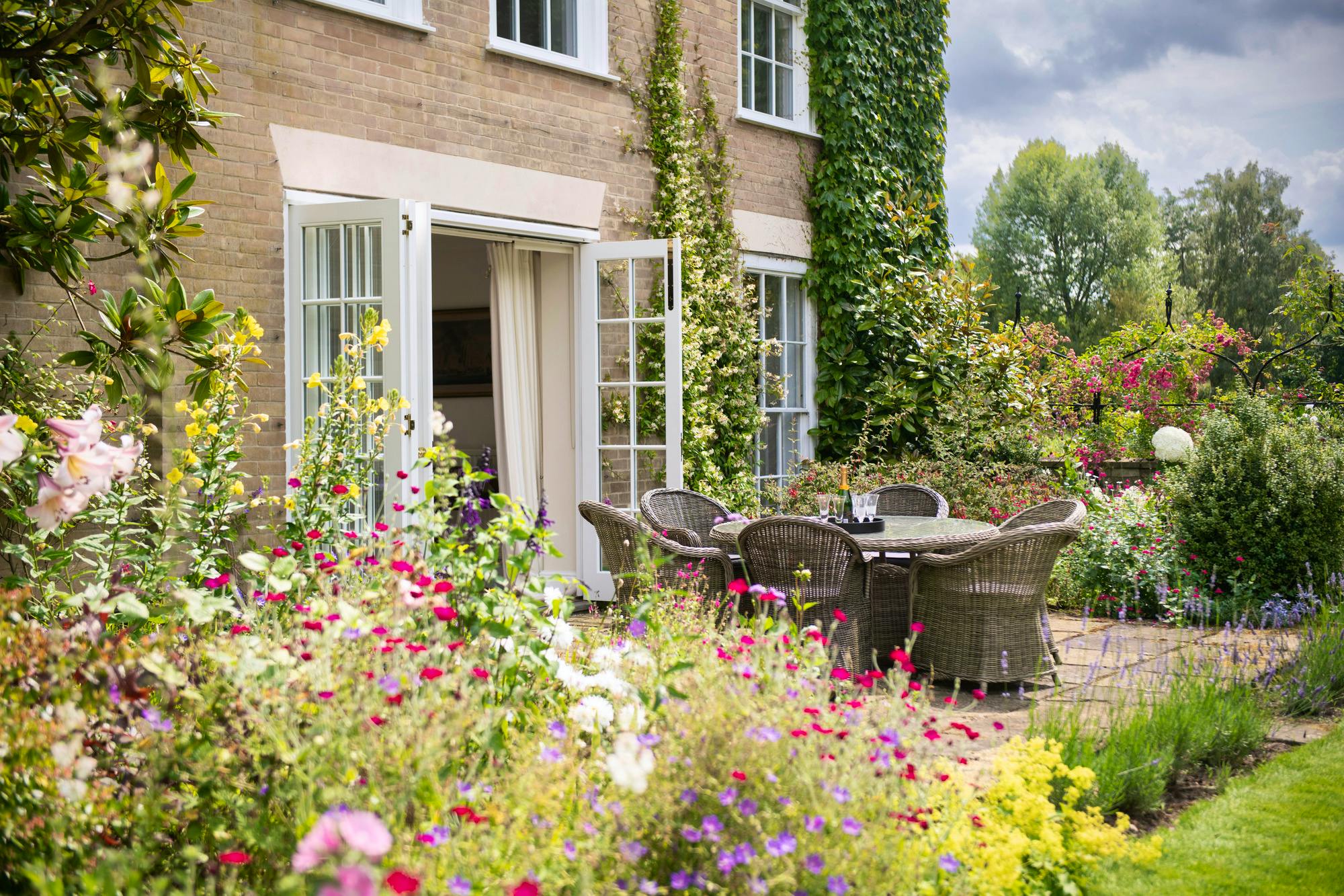 Terrace in walled garden