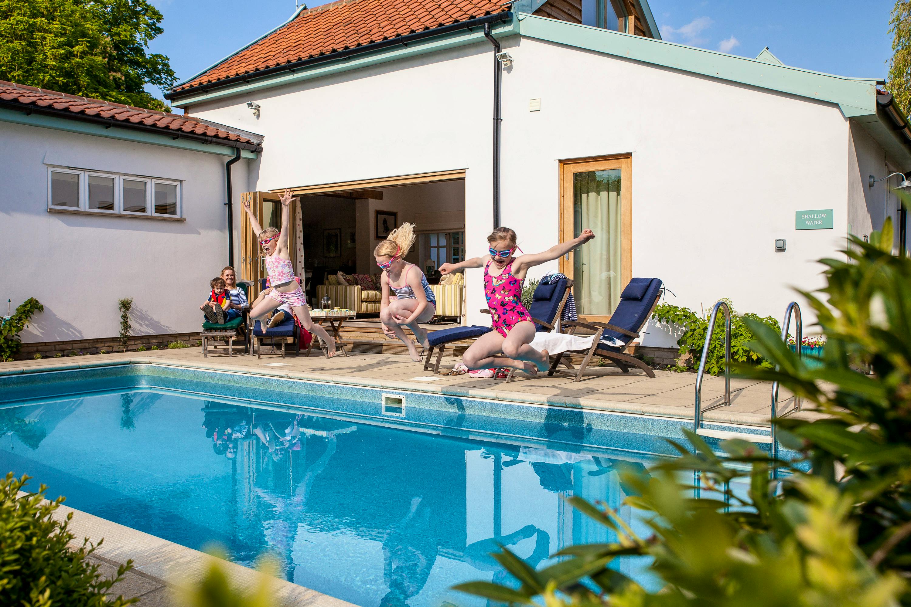 Fun and games in the heated pool