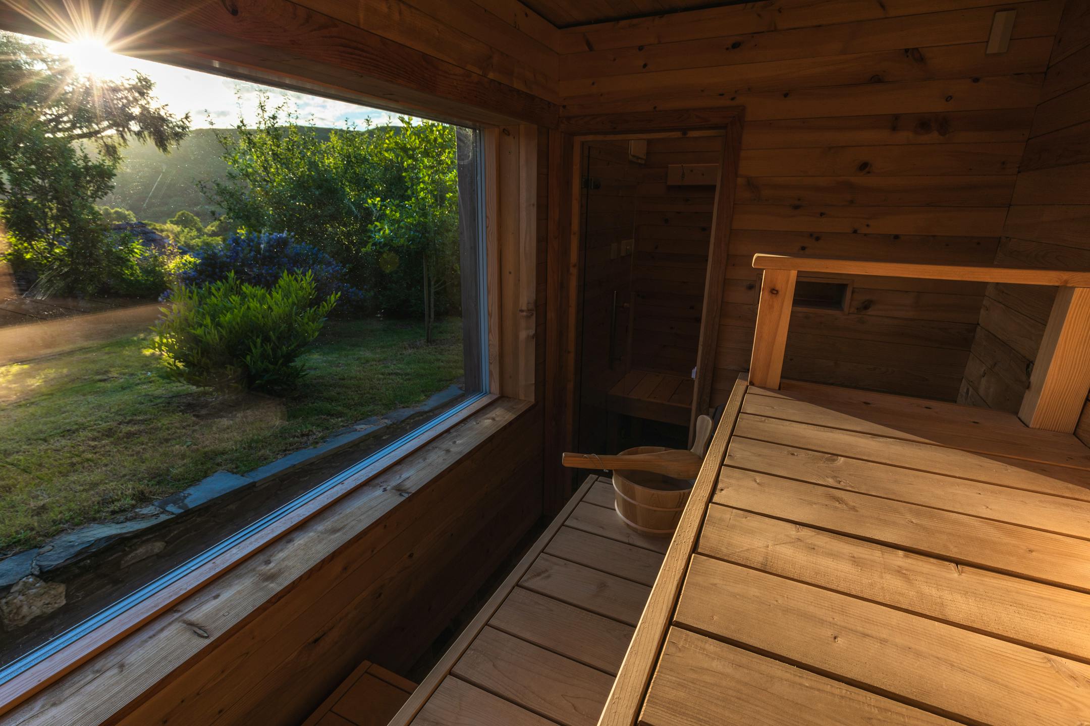 Wild sauna which seats six