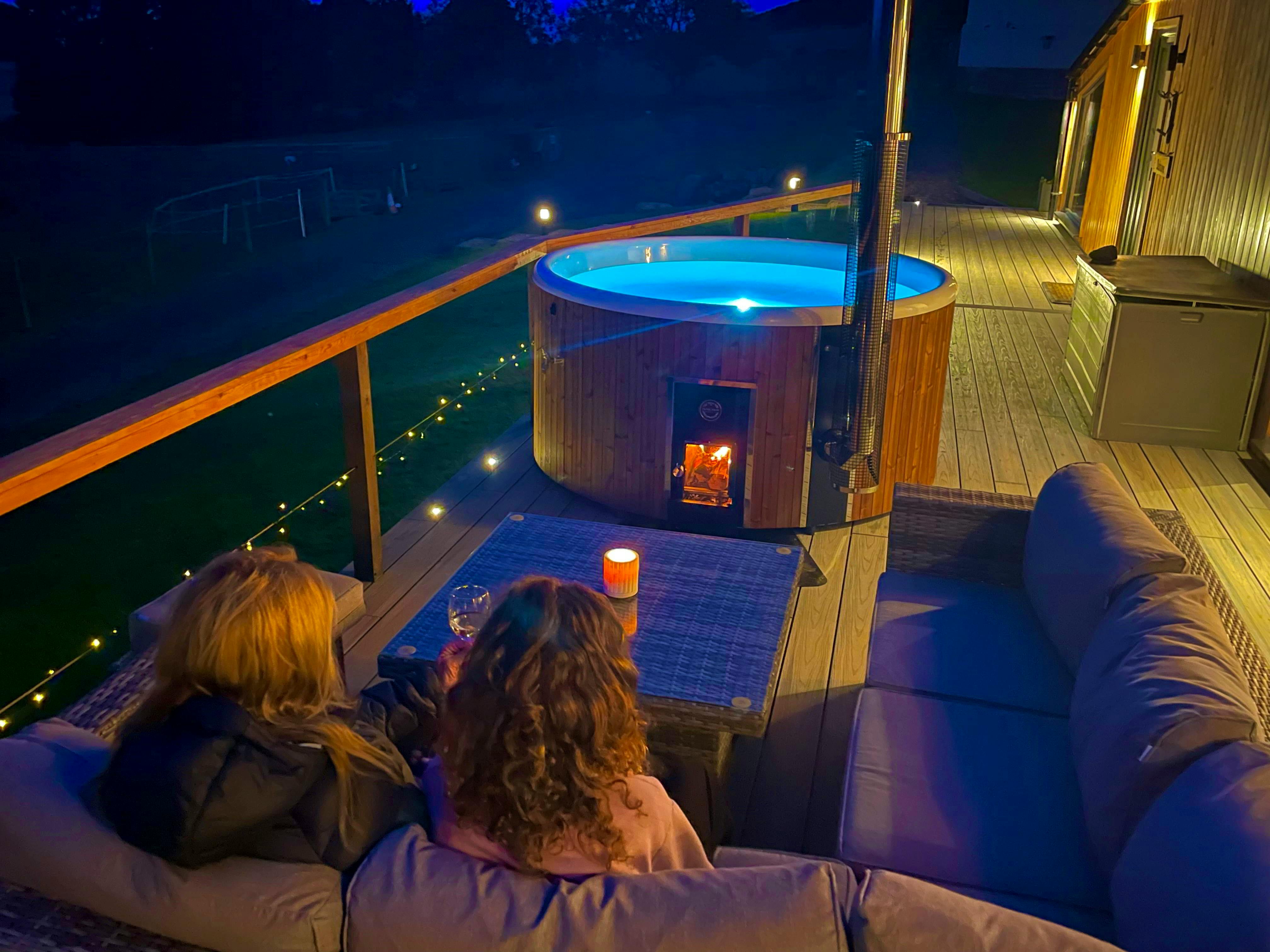 Enjoying  the hot tub new for Oct24