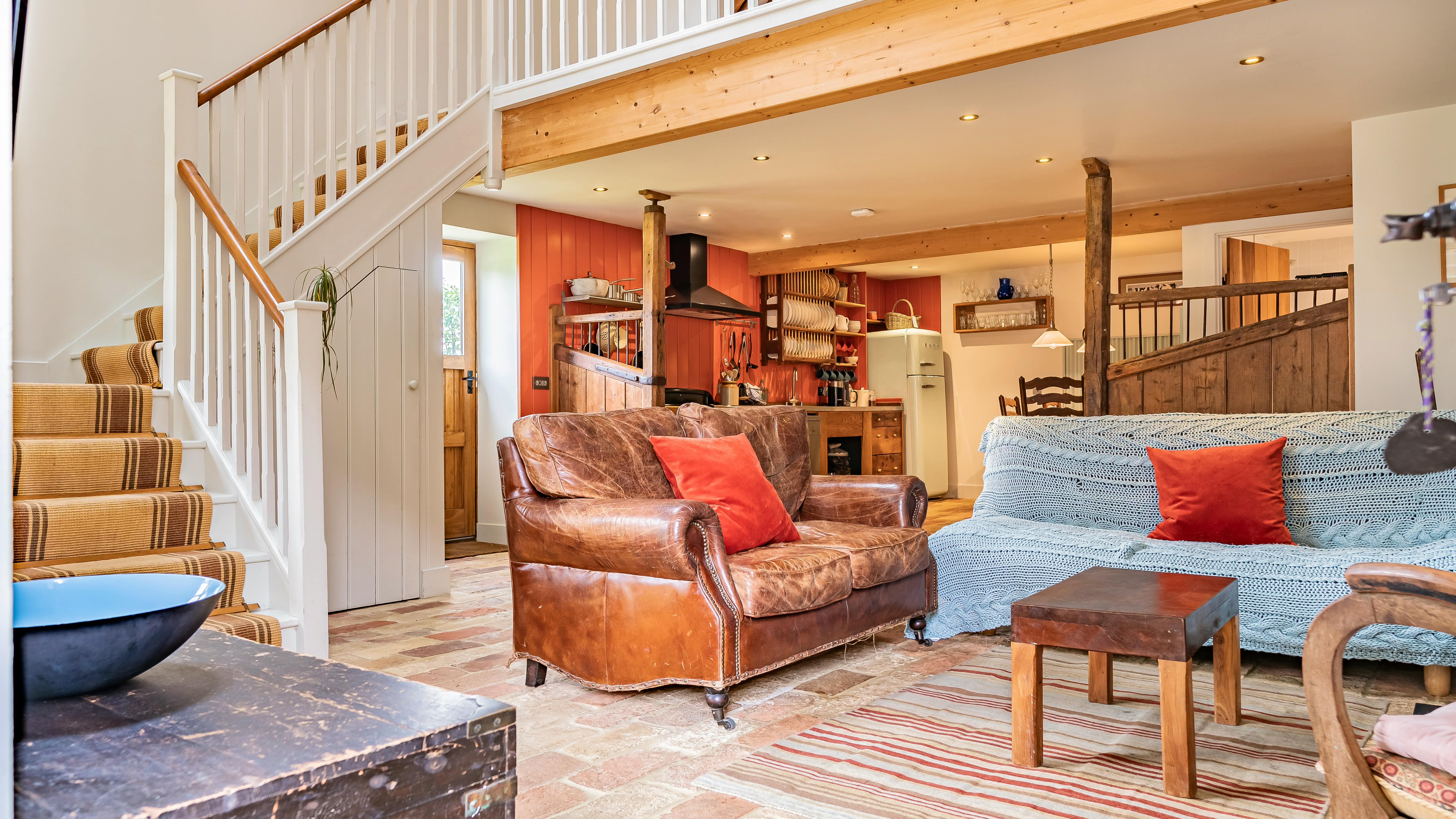 Brick Barn living and Kitchen