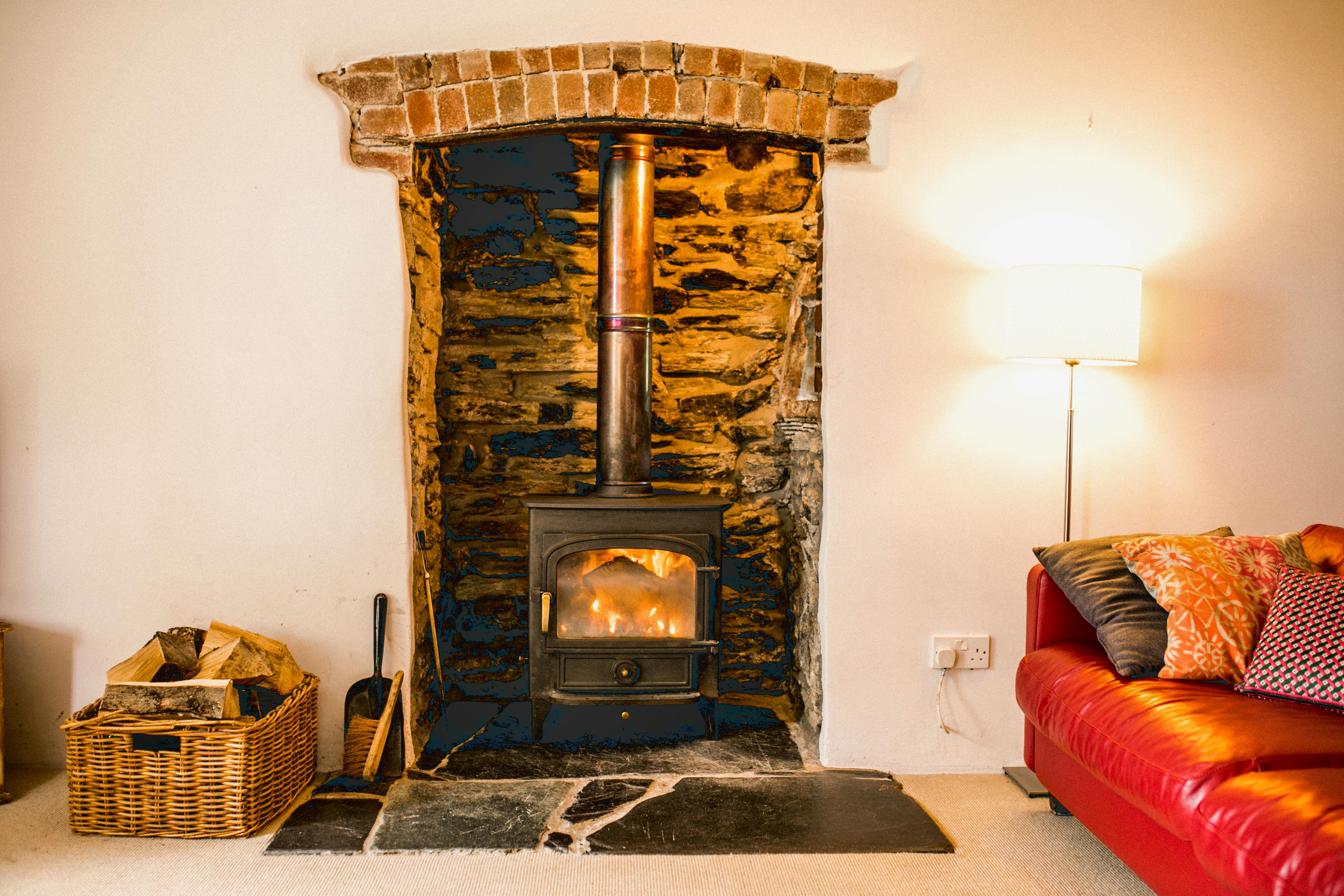 Sitting room with woodburner