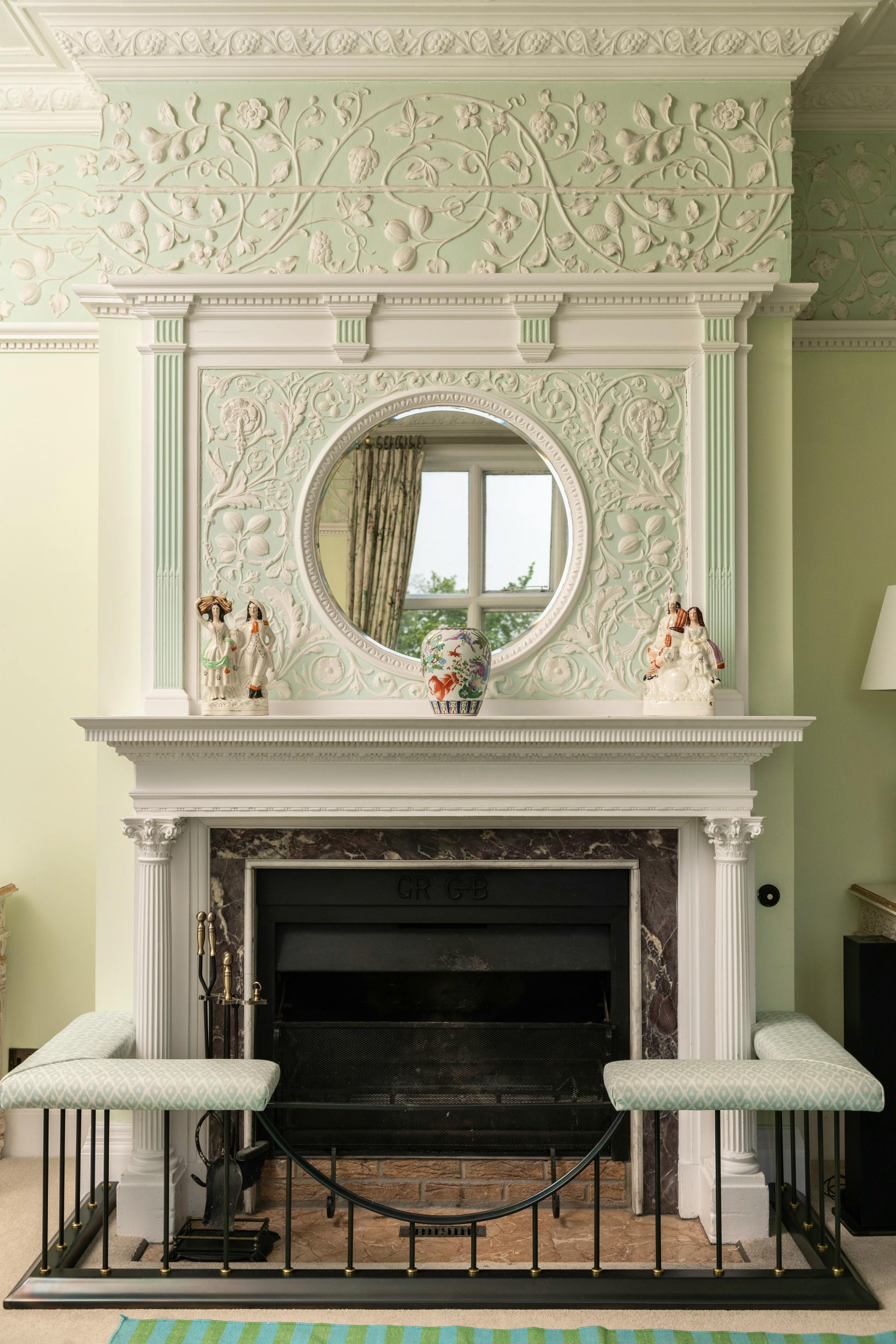 Open fire in Drawing Room