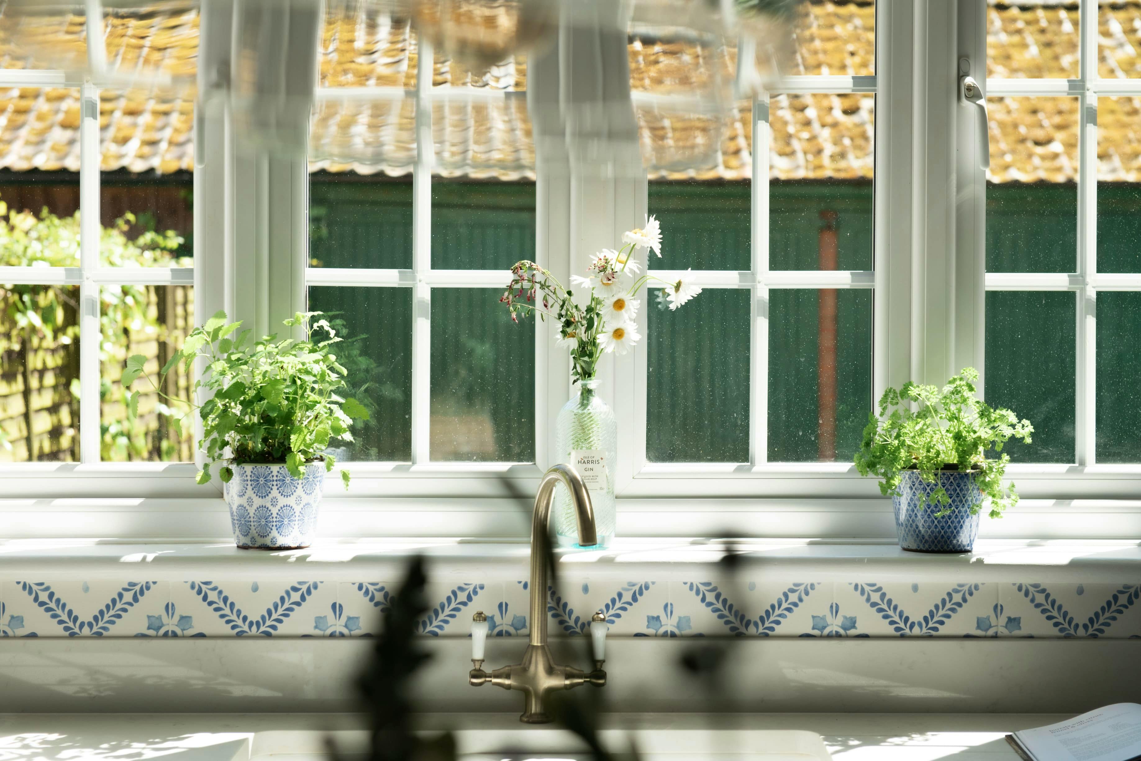 Double belfast sinks with view