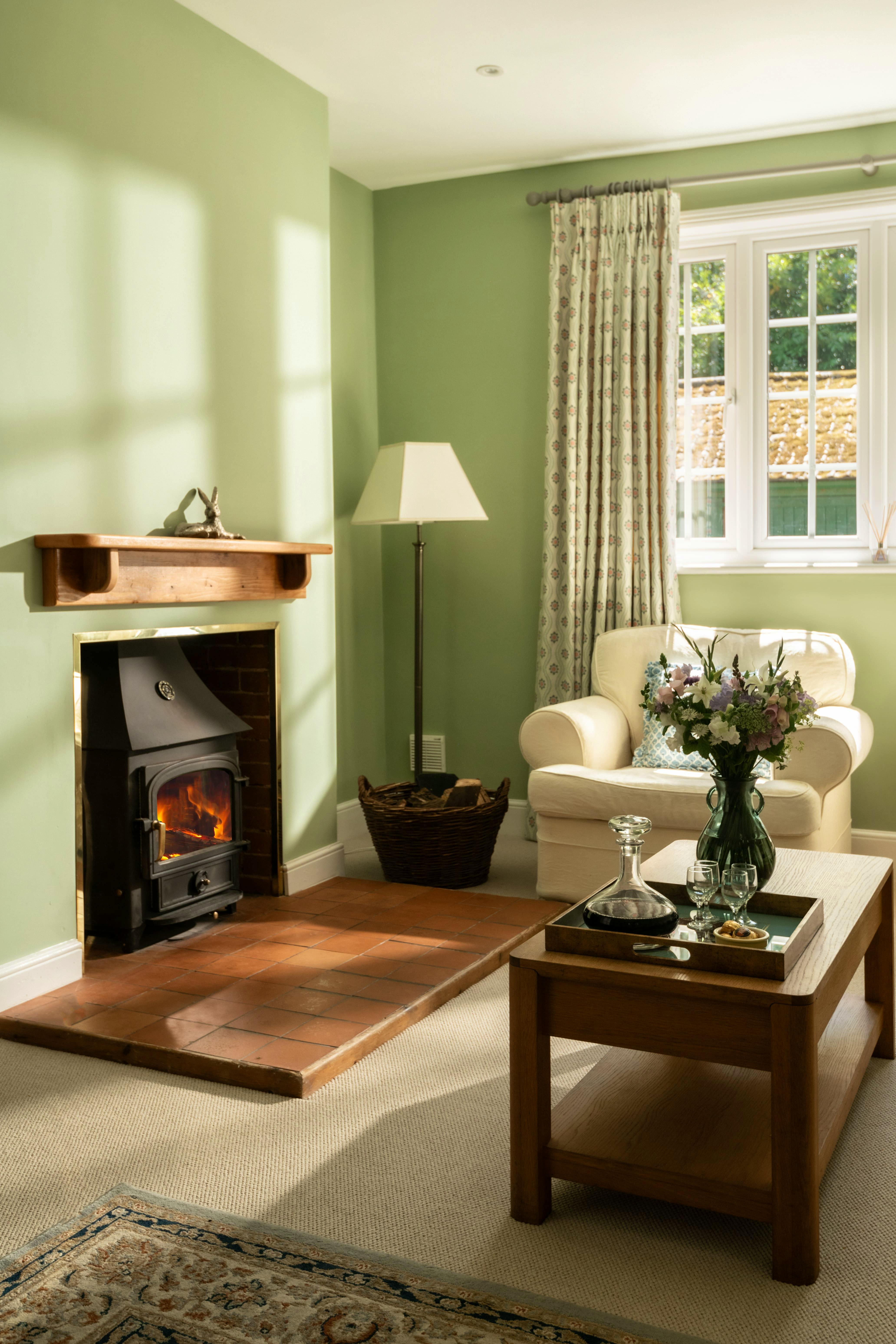 Log burner in the sitting room