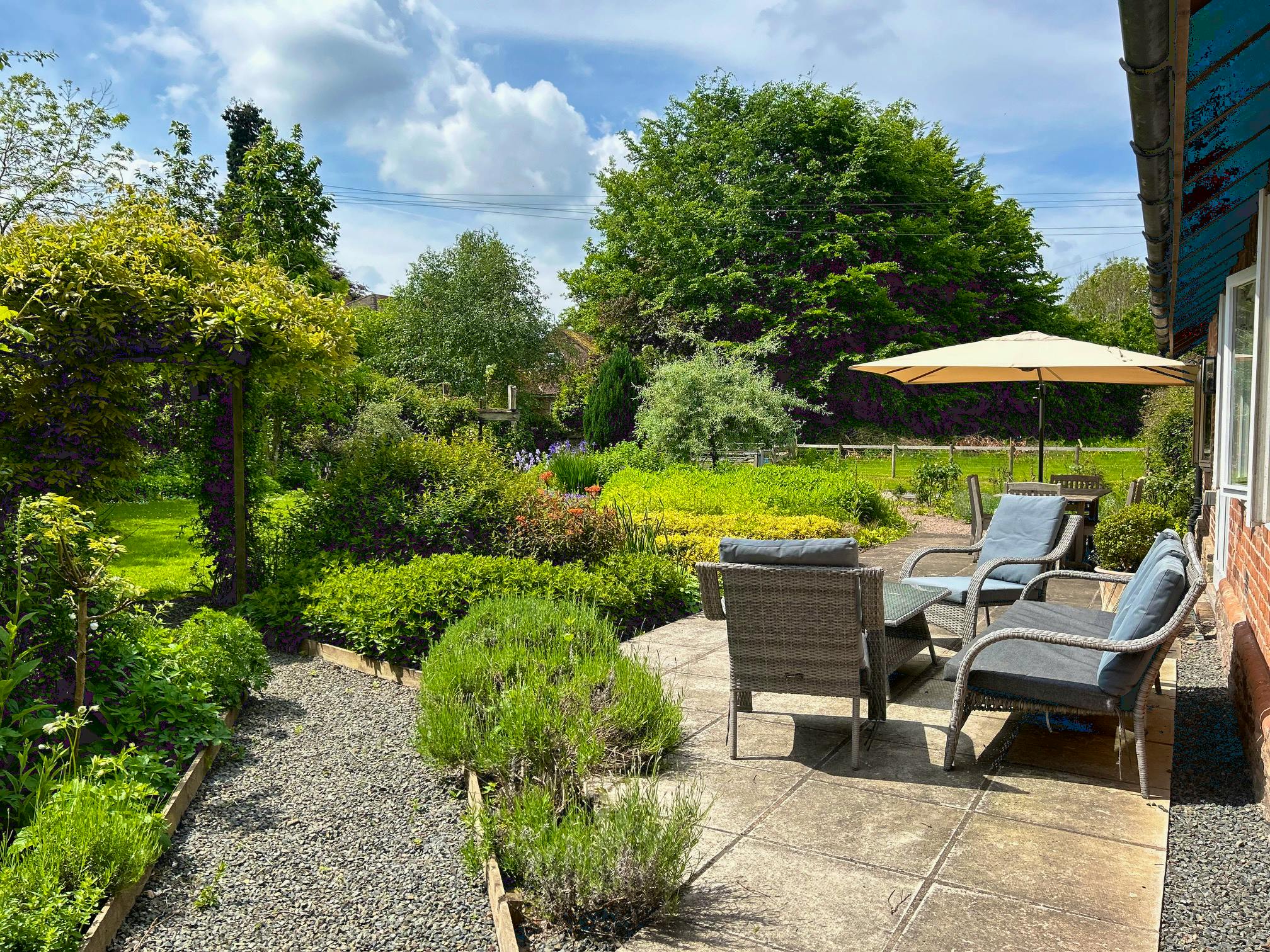 South facing garden at The Cider Mi