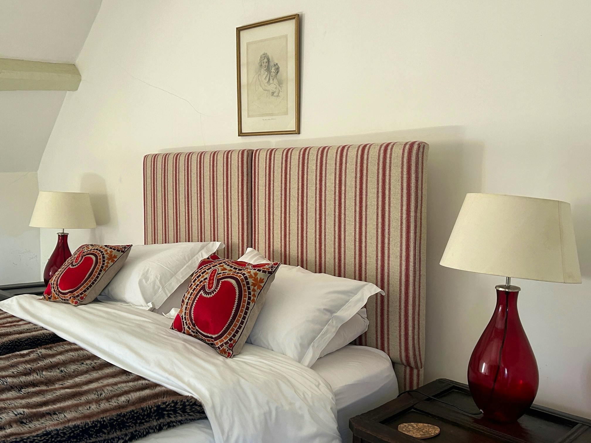 Red Paisley bedroom in the house