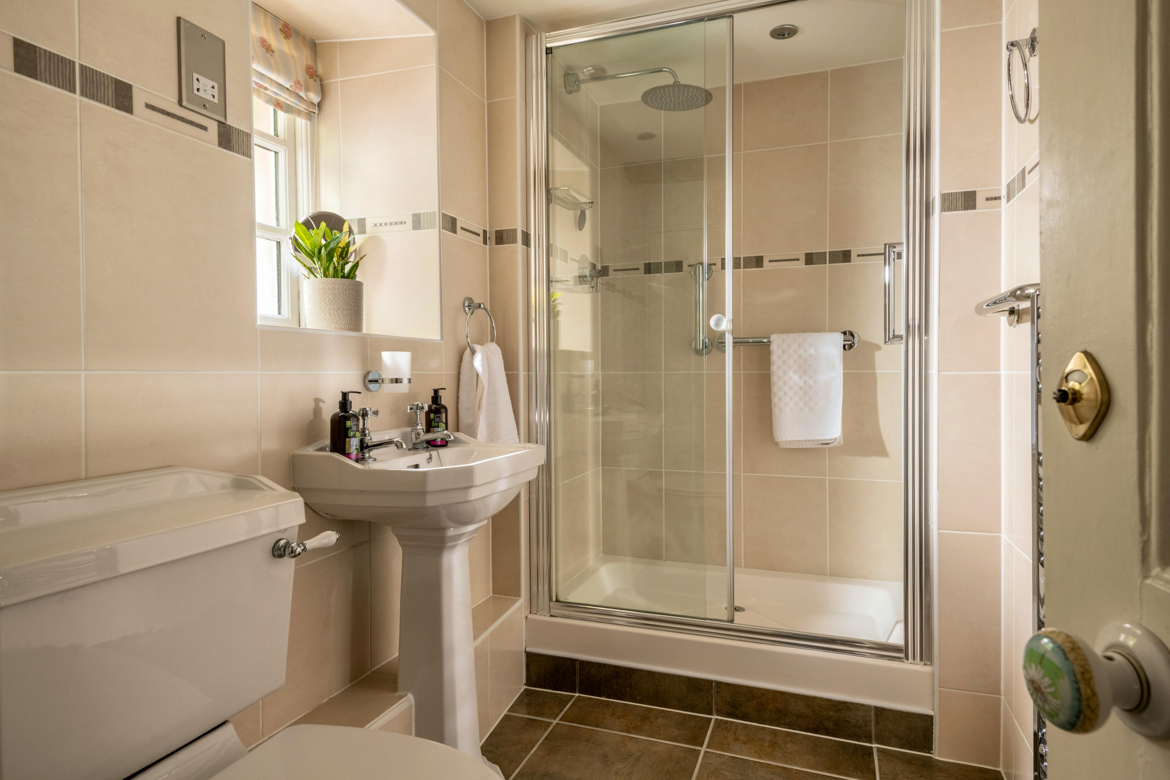 Large downstairs walk in shower