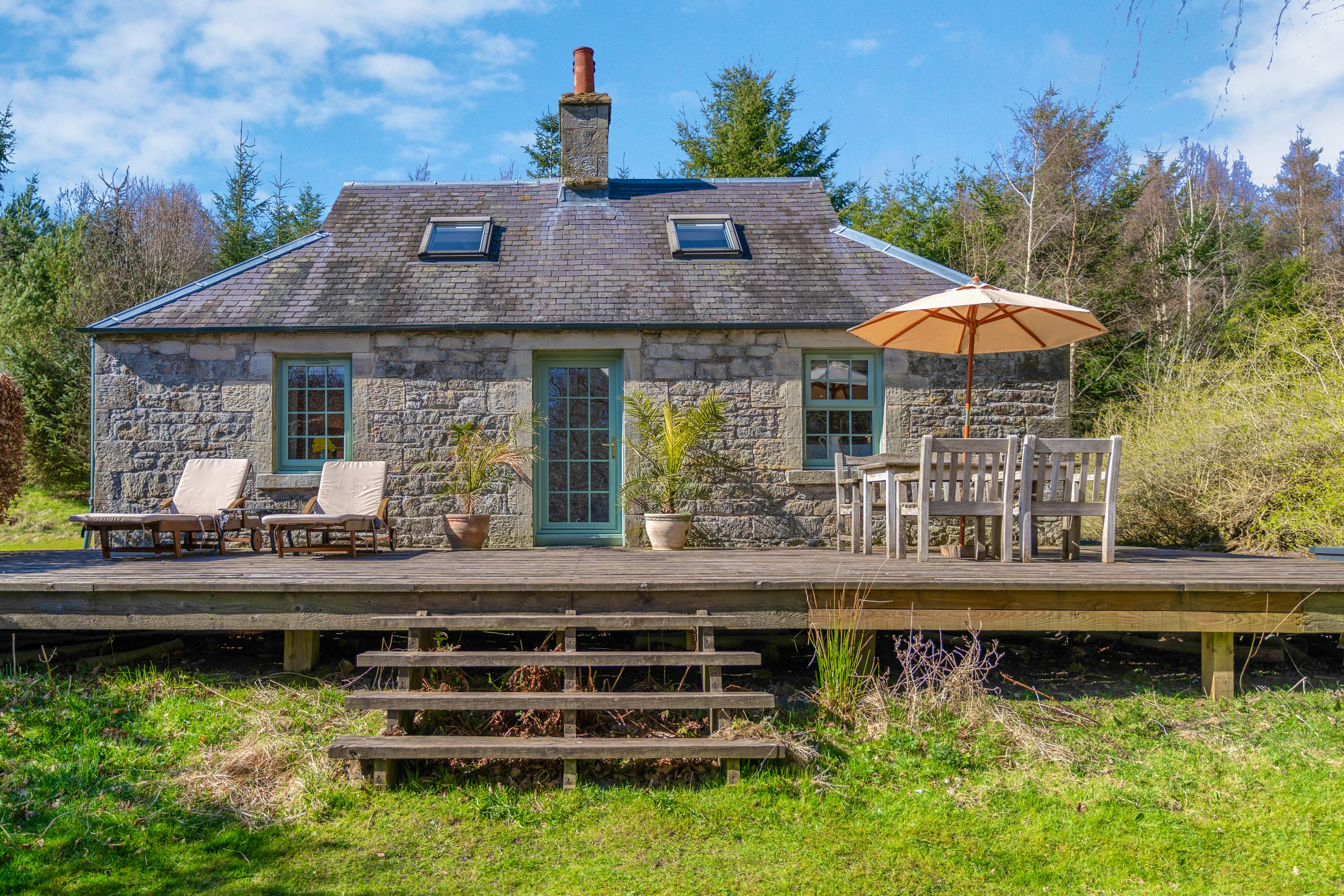 The cottage and deck