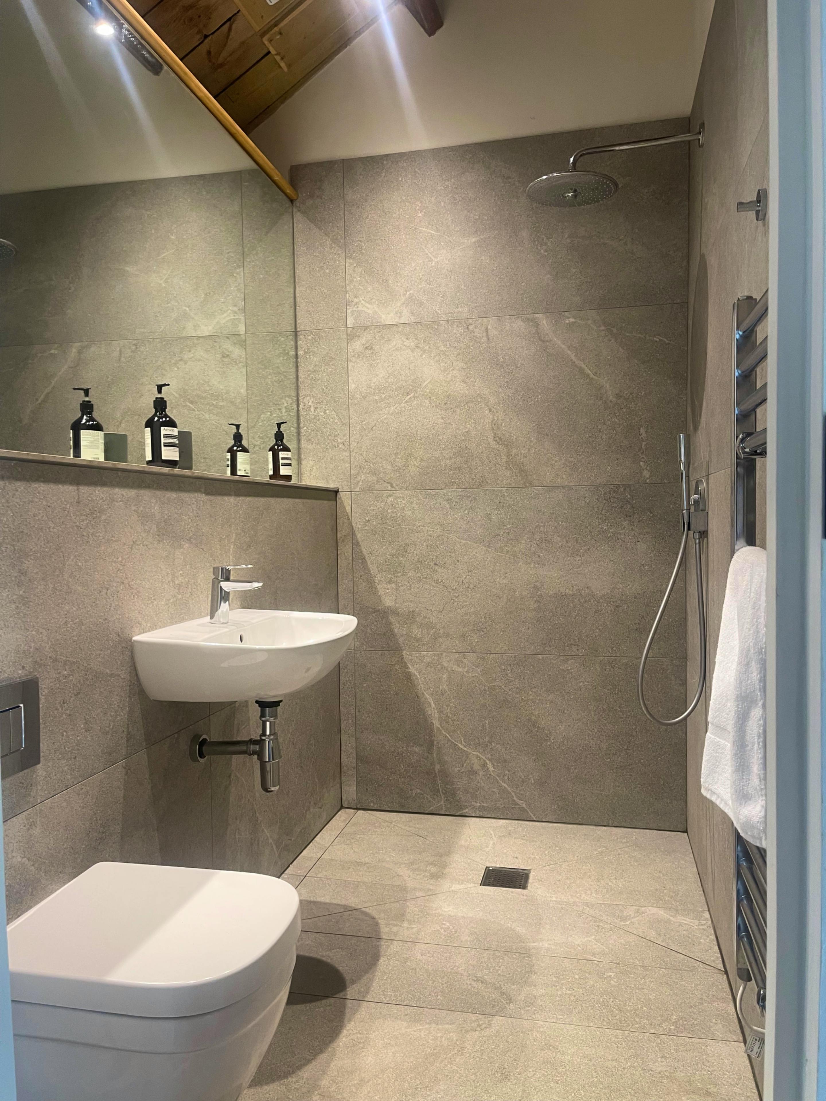 Wet room,  contemporary in design