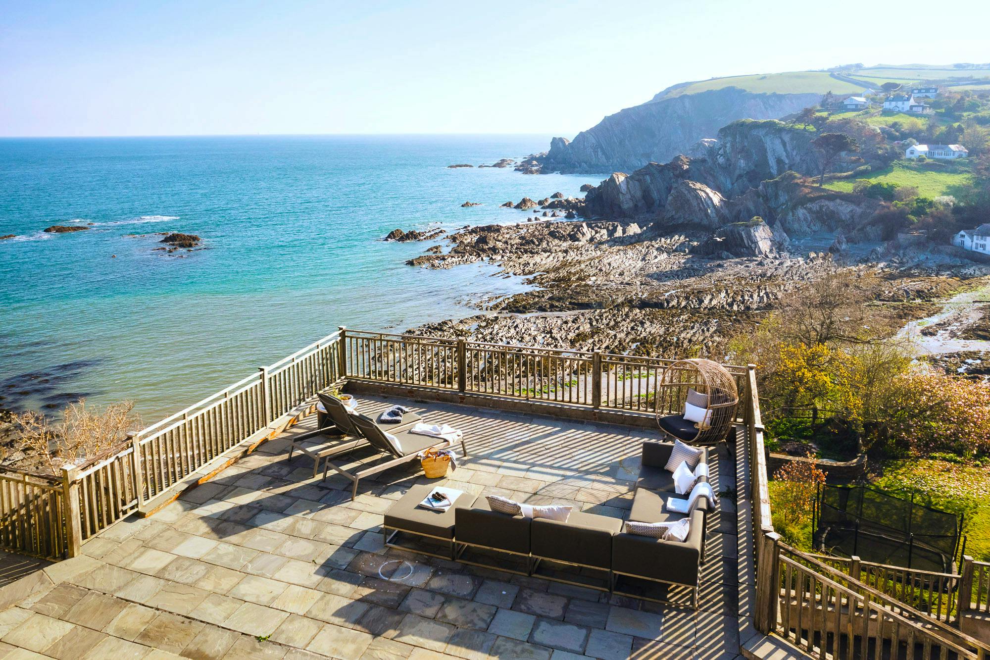 Spacious front terrace