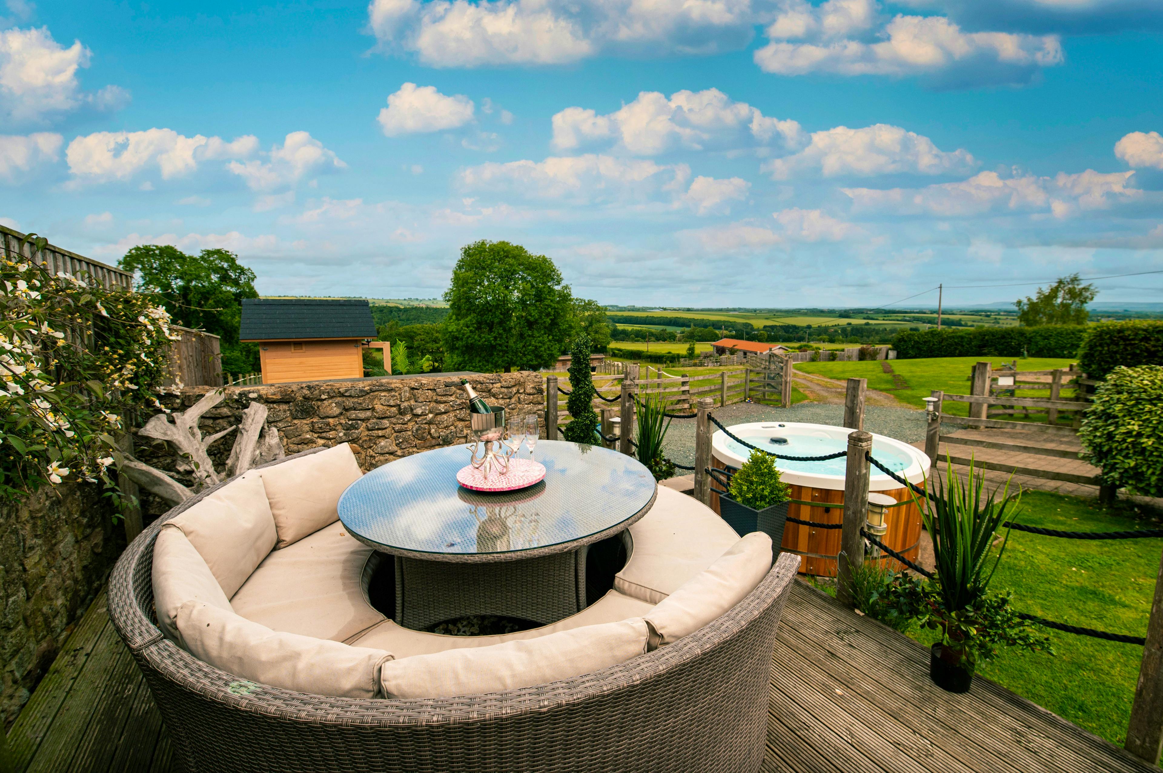 Enclosed garden with distance view 