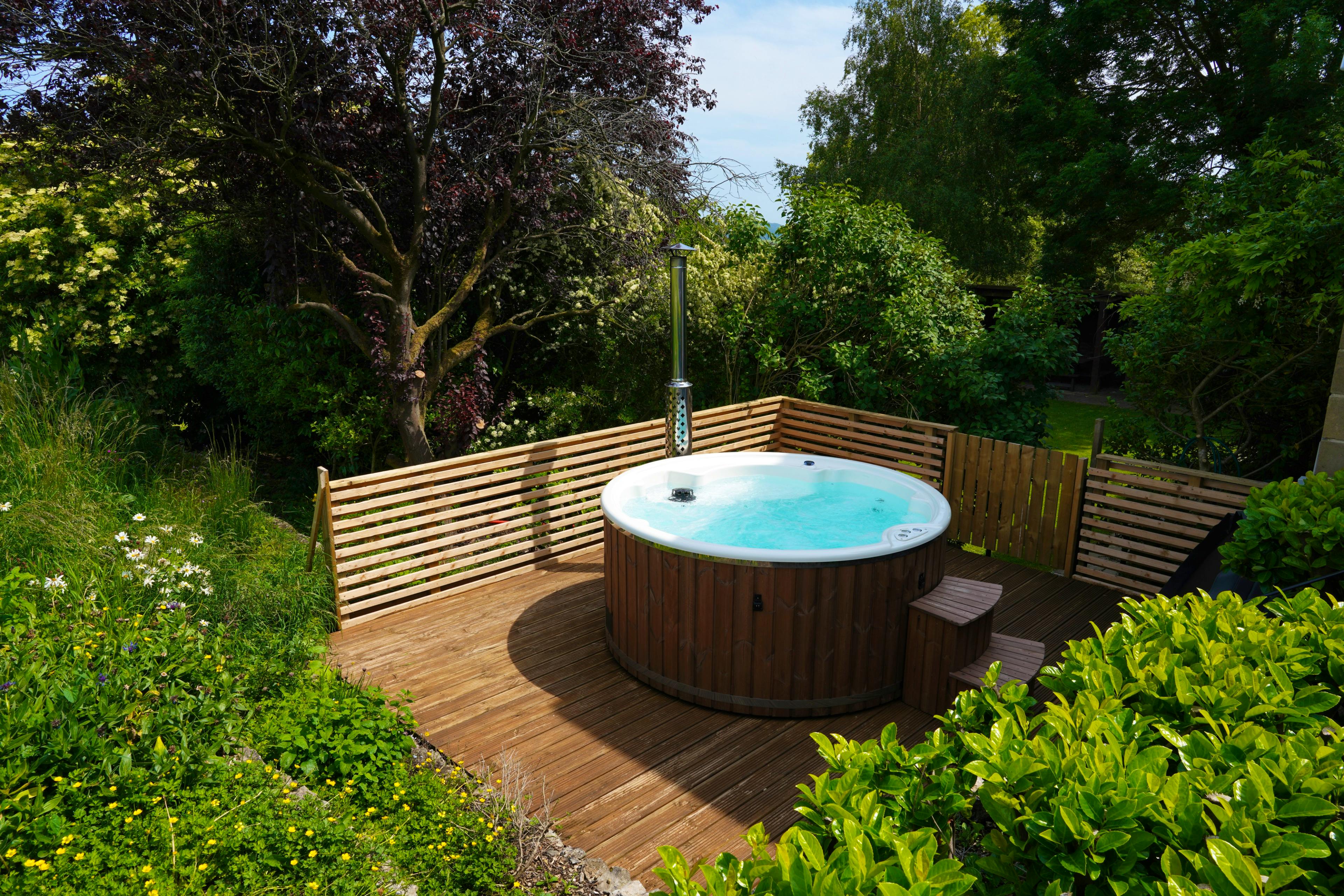 Eco Wood-Fired Hot tub (with jets!)