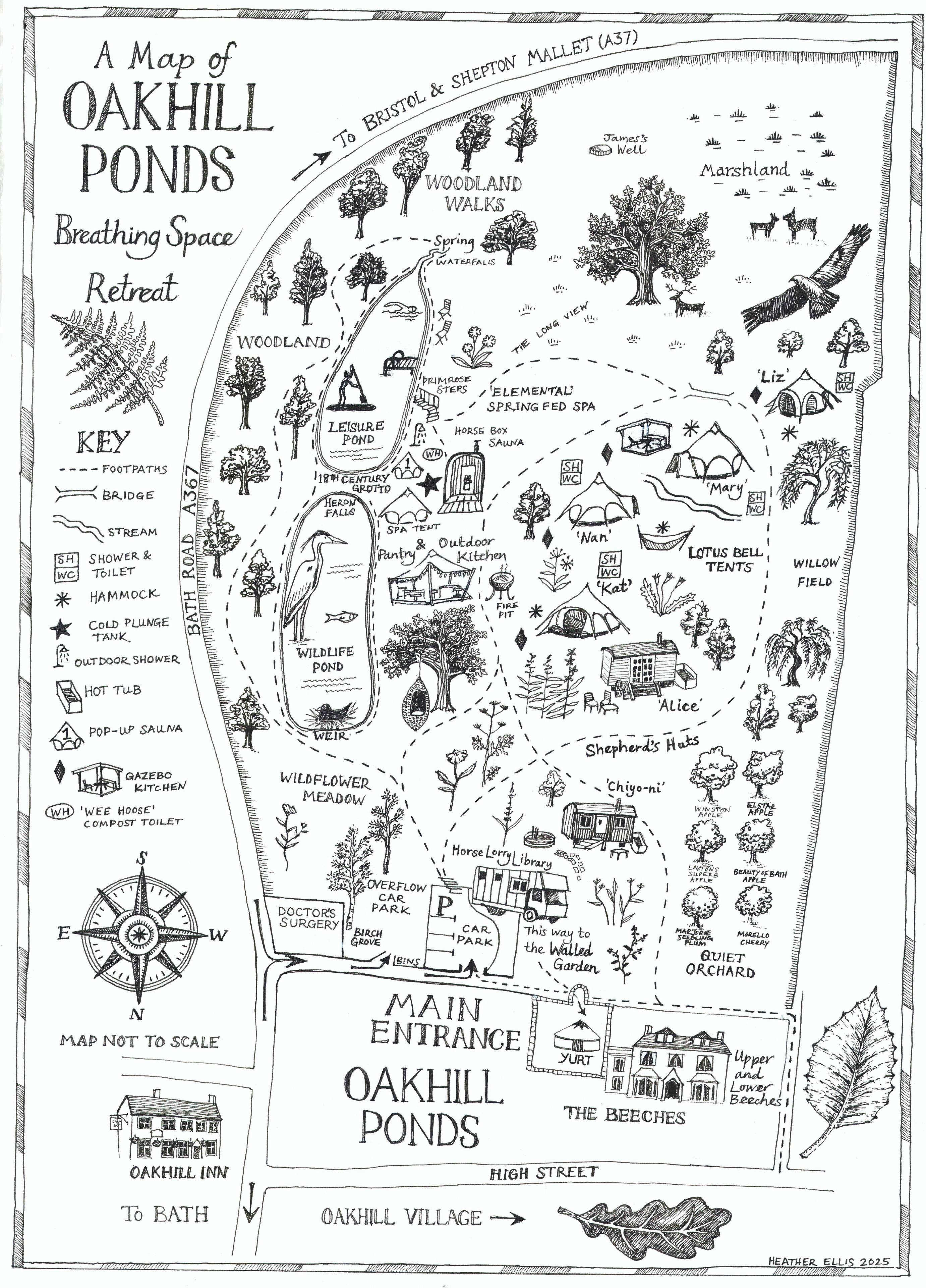 Site Map for Oakhill Ponds