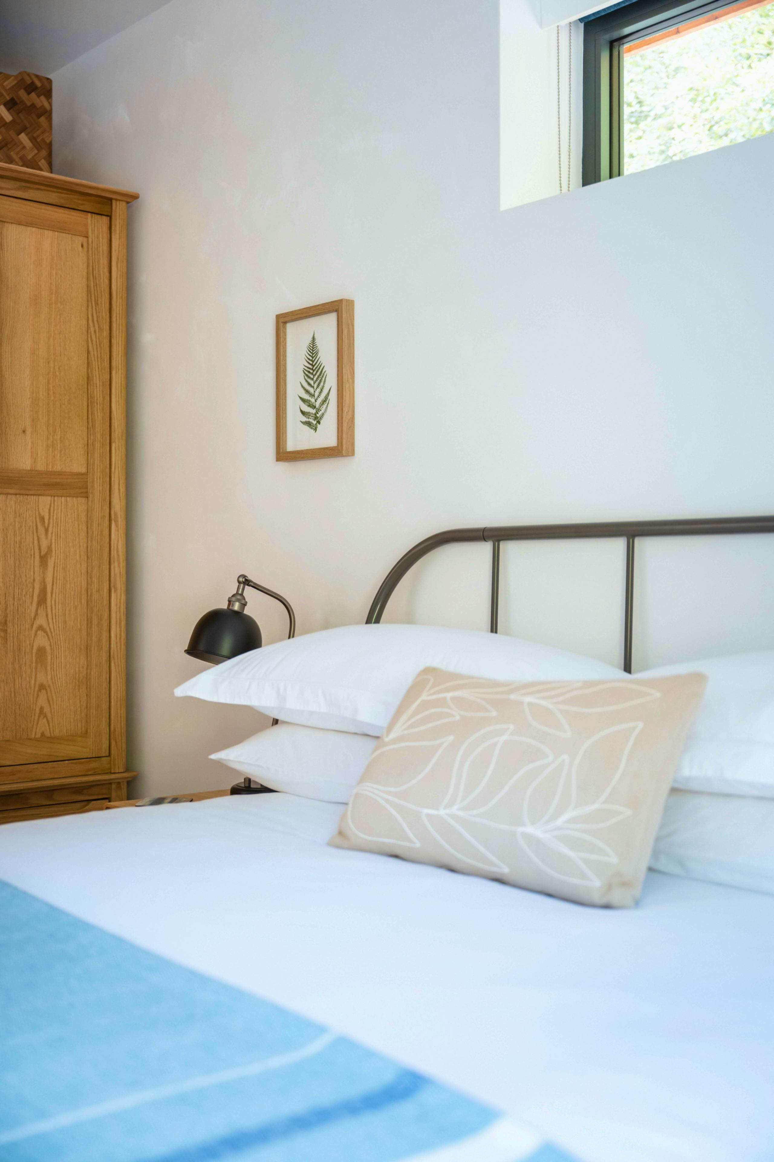 Crisp white cotton bedding