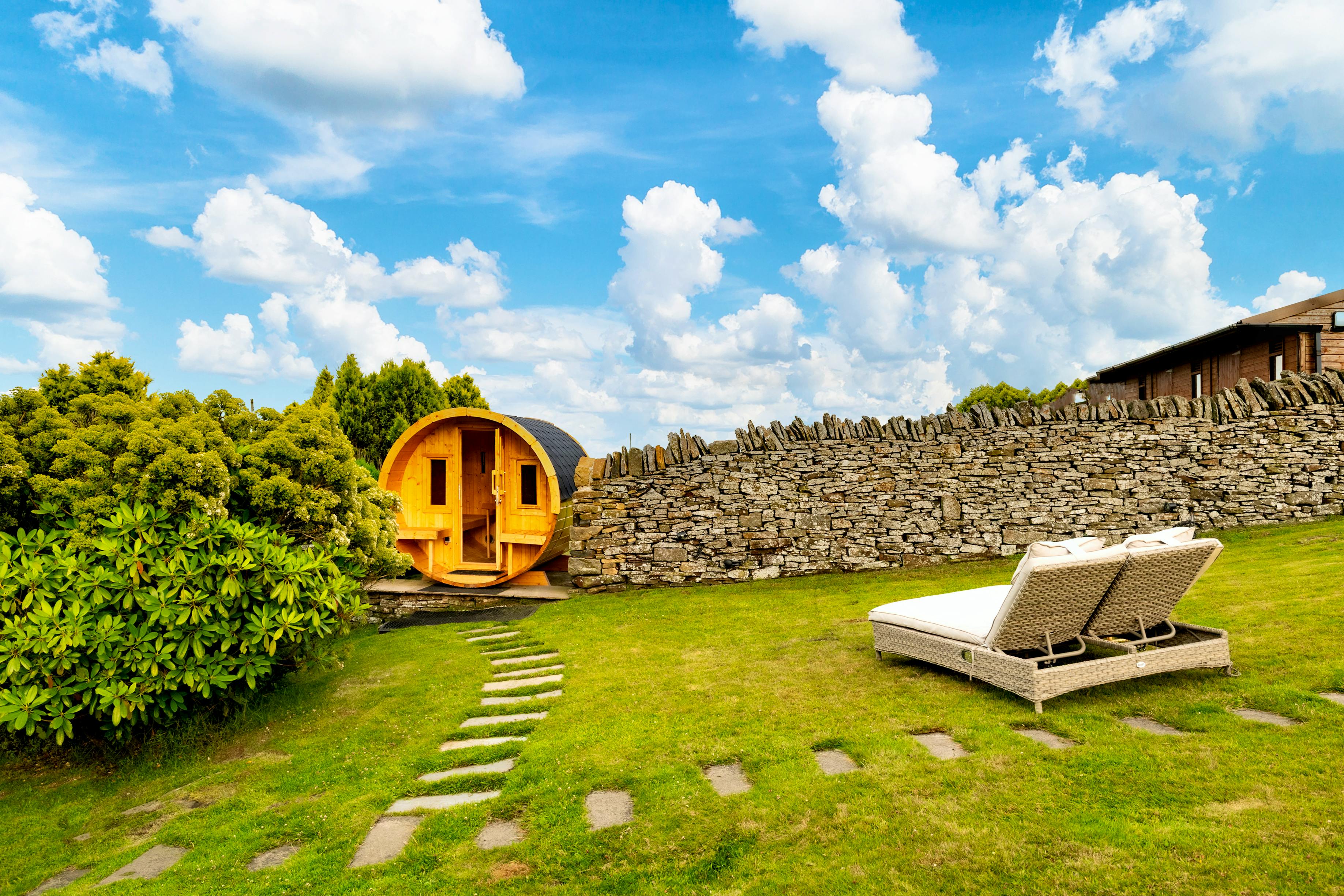 Sauna seats up to 6 people