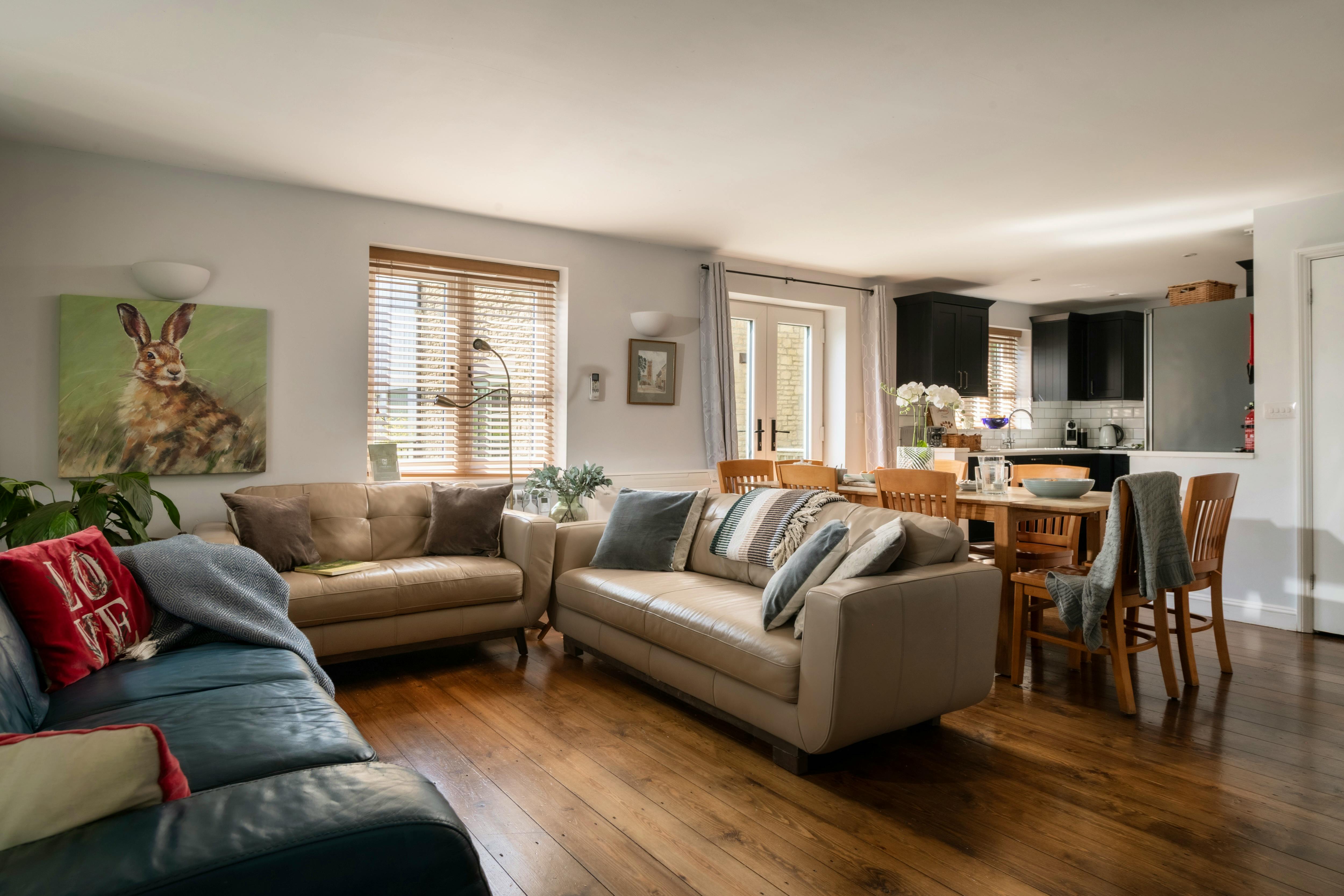 Open plan living and dining area