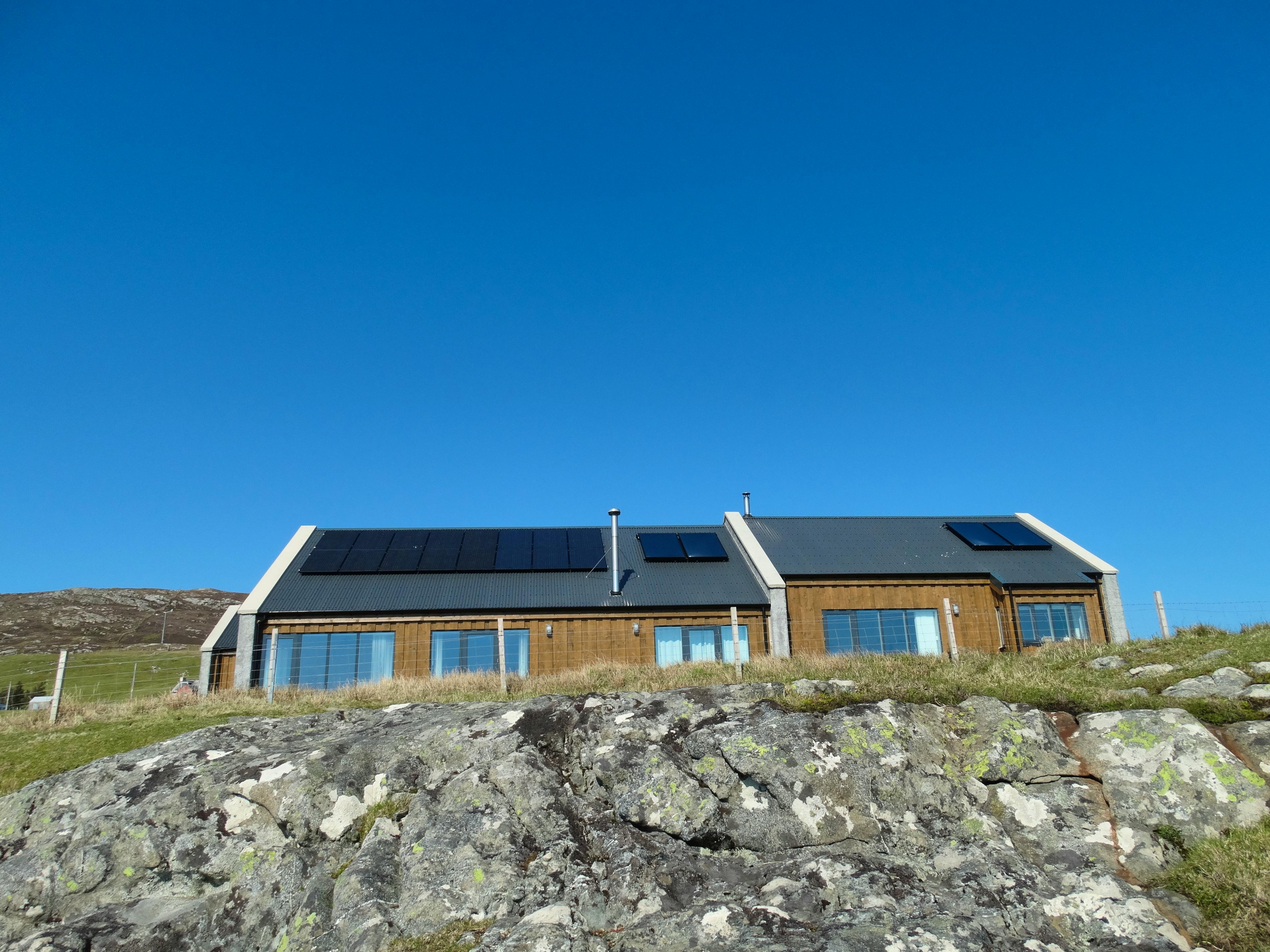 Exterior view spring blue sky