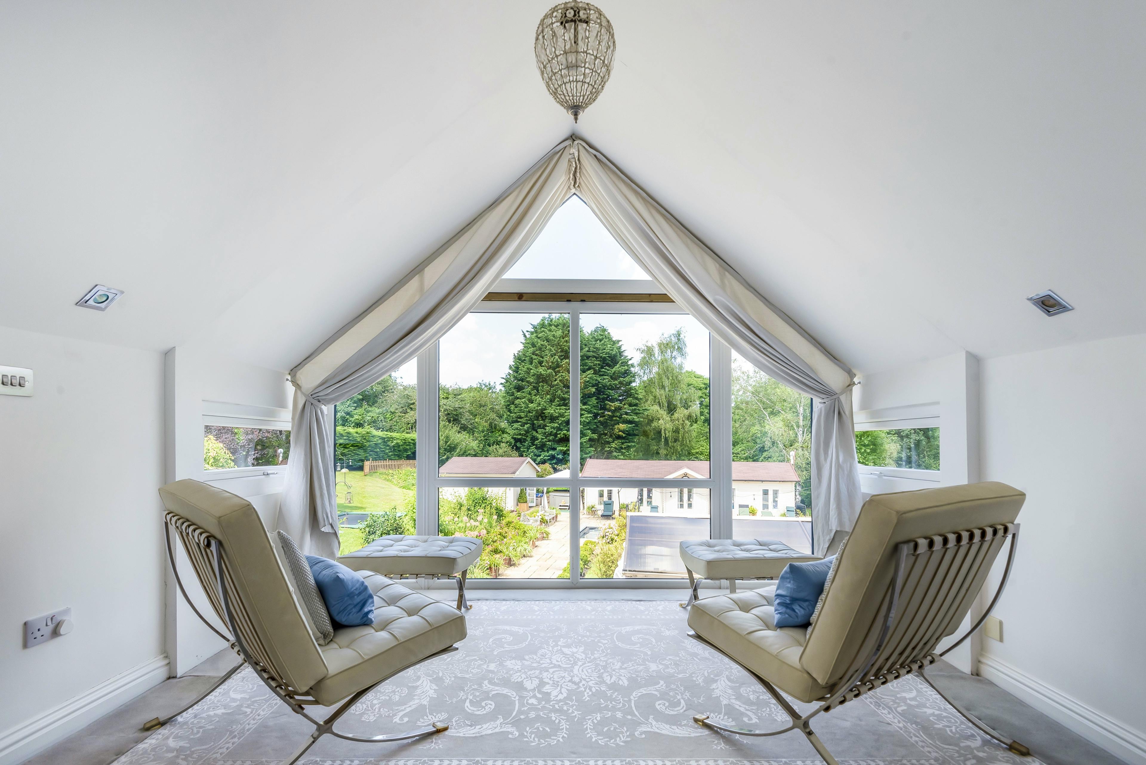 Master bedroom overlooking gardens