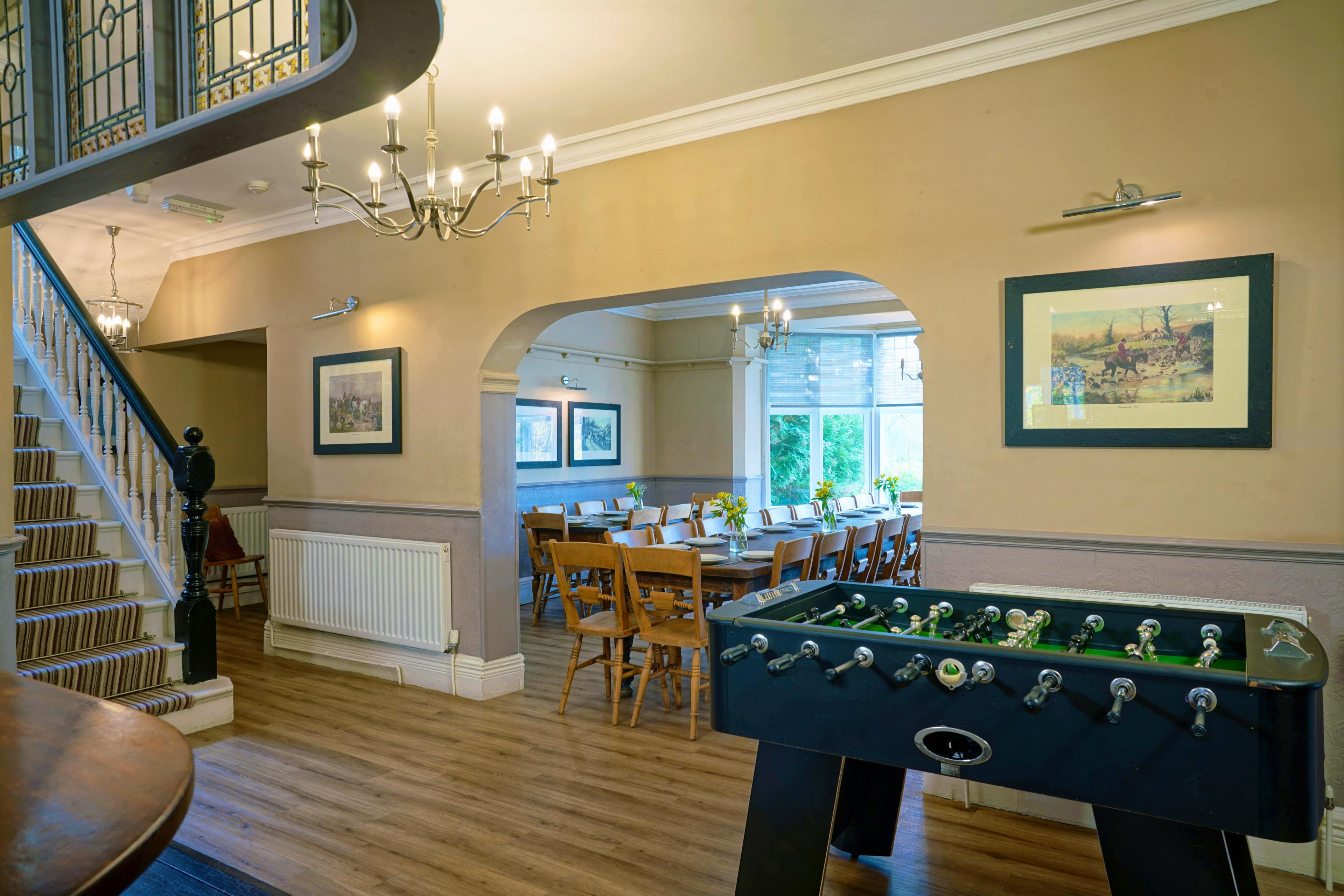 View into dining room from bar area