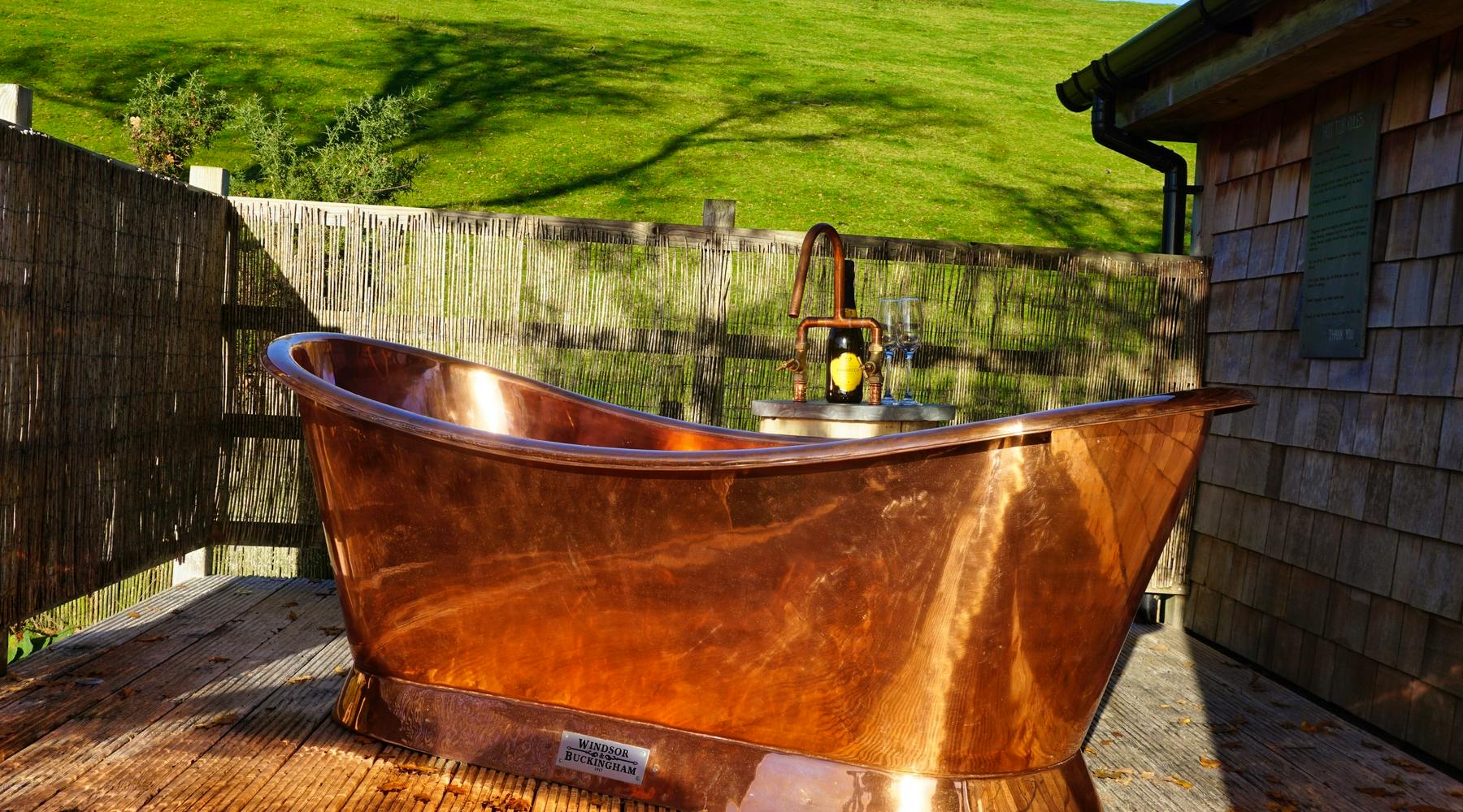 Copper bath for two people