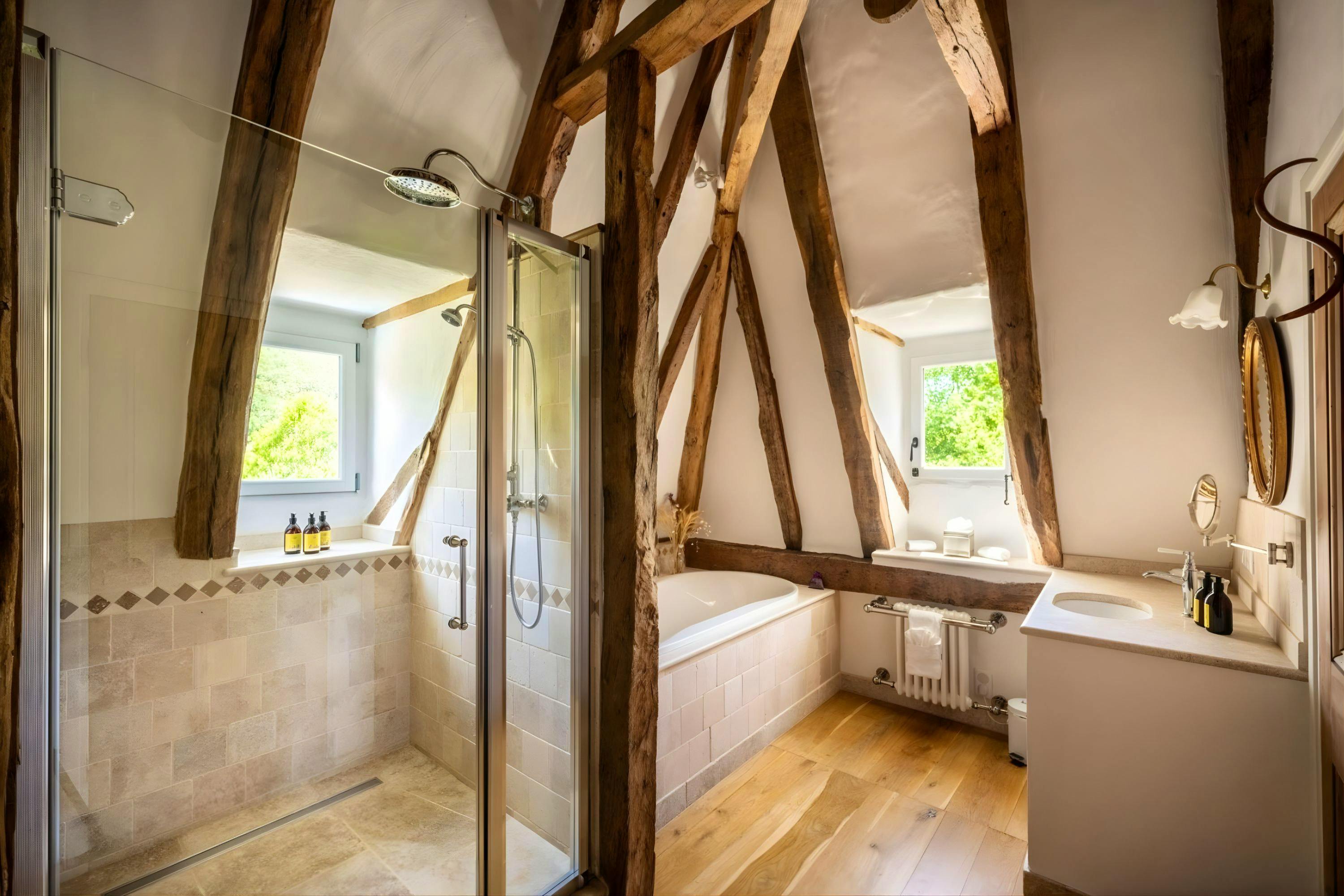 Tower bath with a view