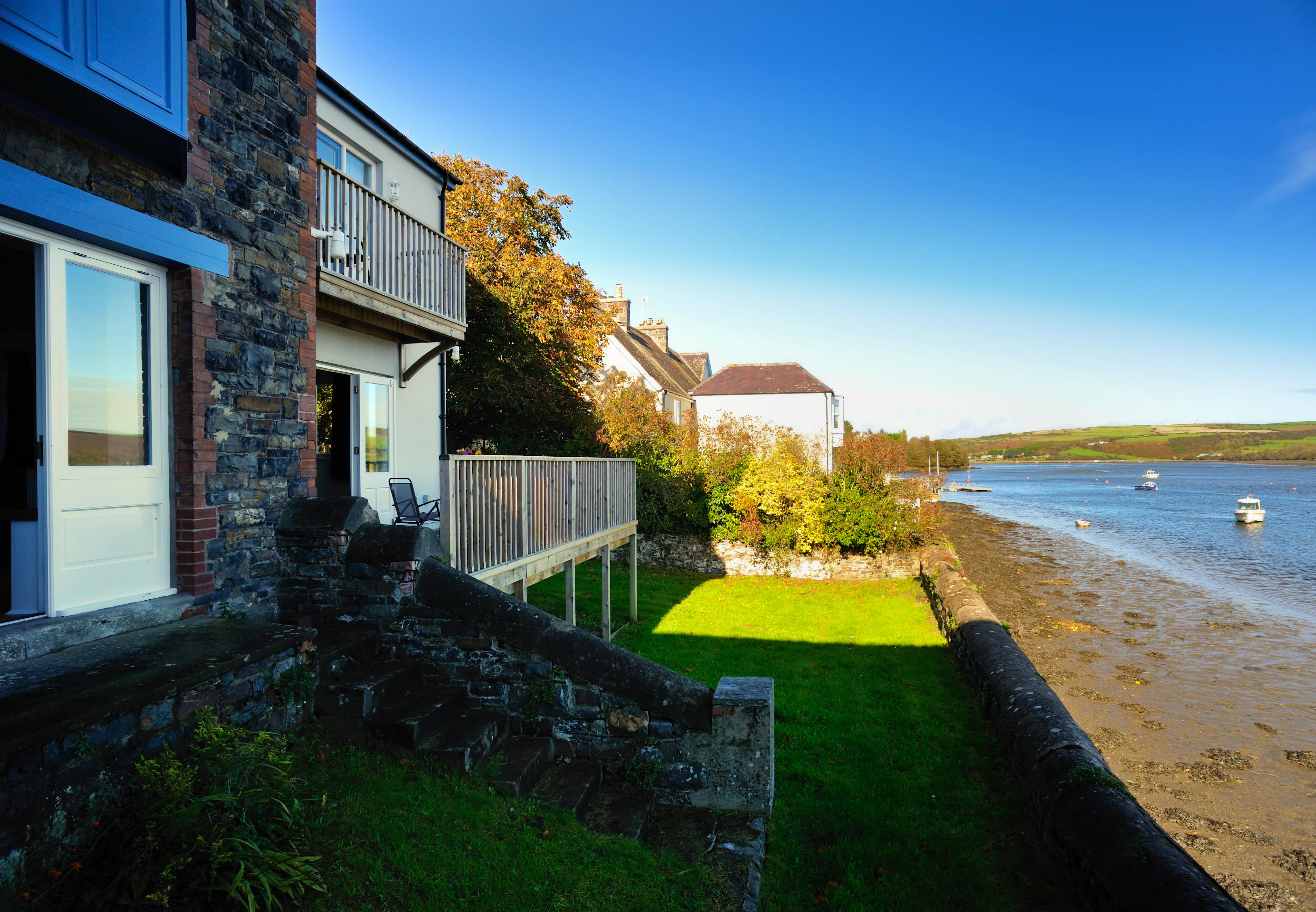 The view of tidal estuary of the River Teifi from the back garden
