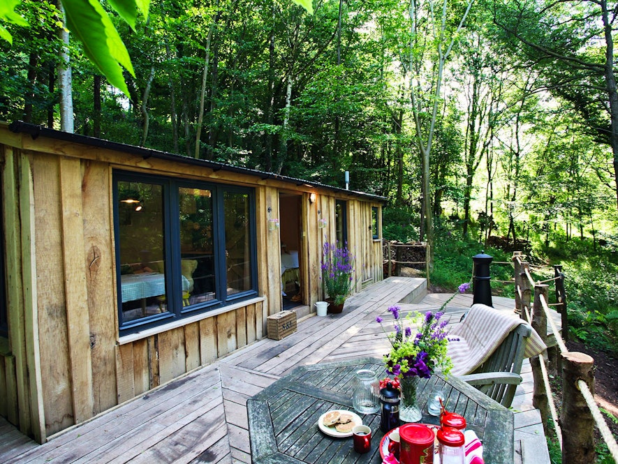 The Writer's Cabin, a woodland cabin for two in the Brecon Beacons