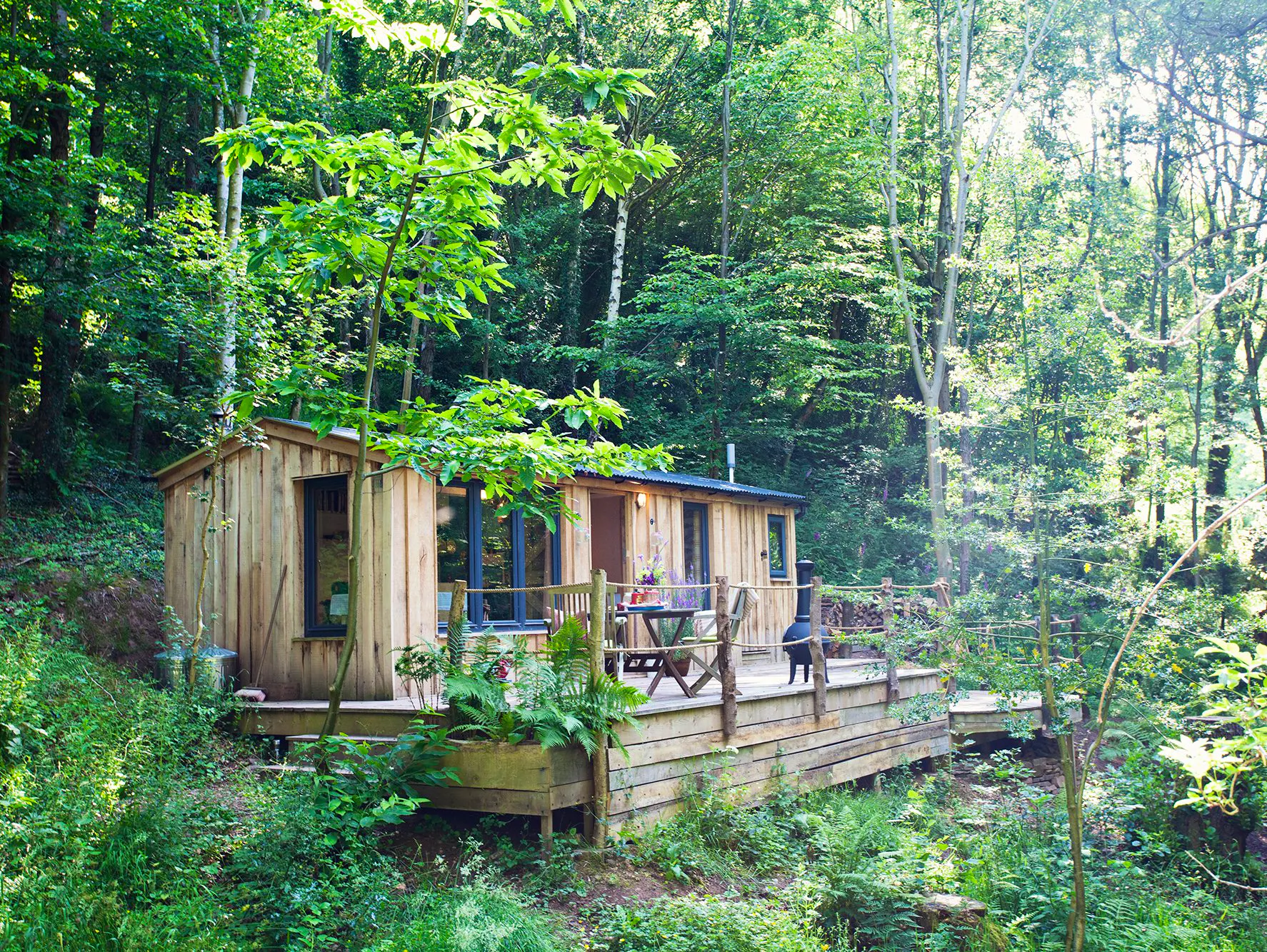 The Writer's Cabin, a woodland cabin for two in the Brecon Beacons