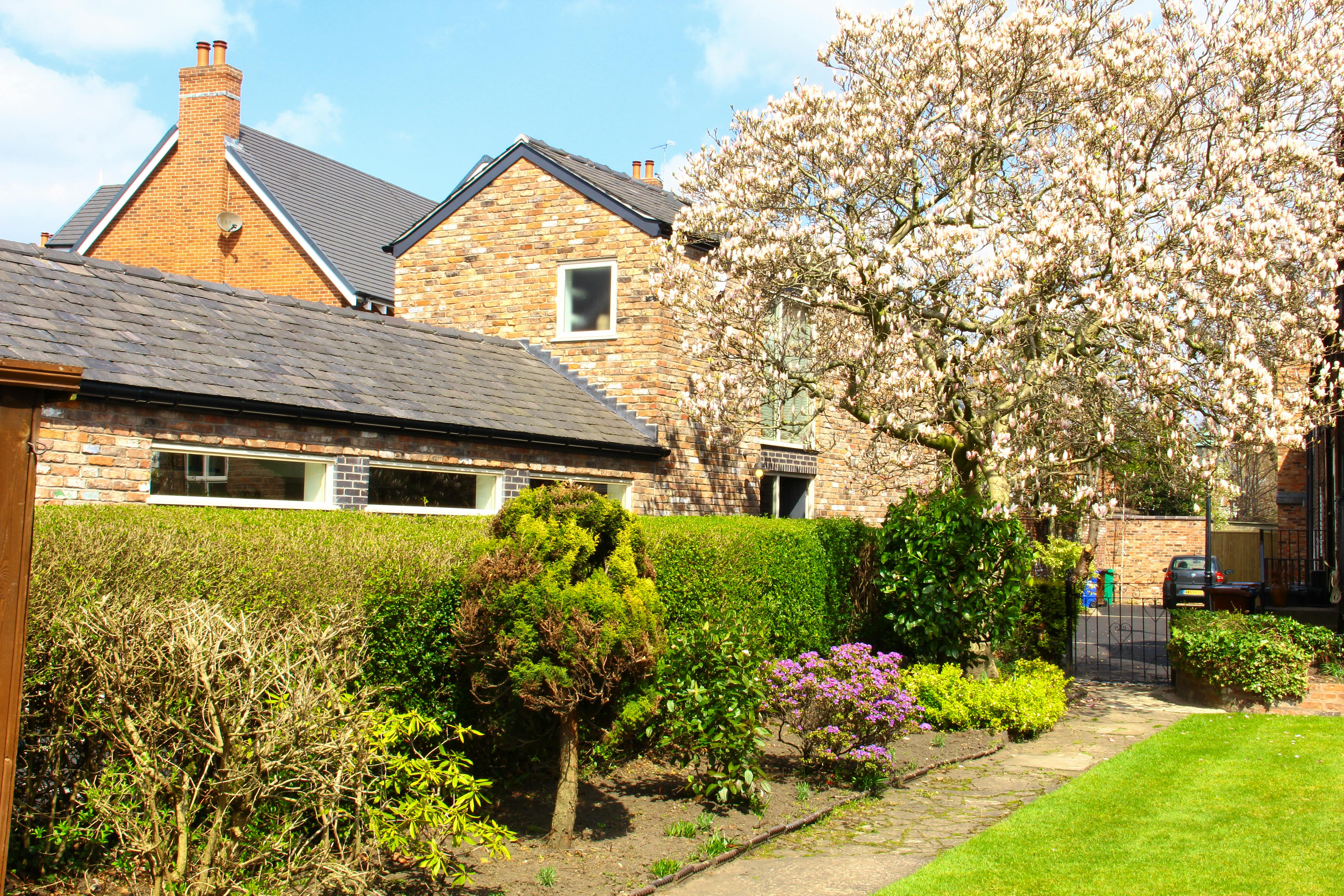 View of the cottage over our neighbour's garden