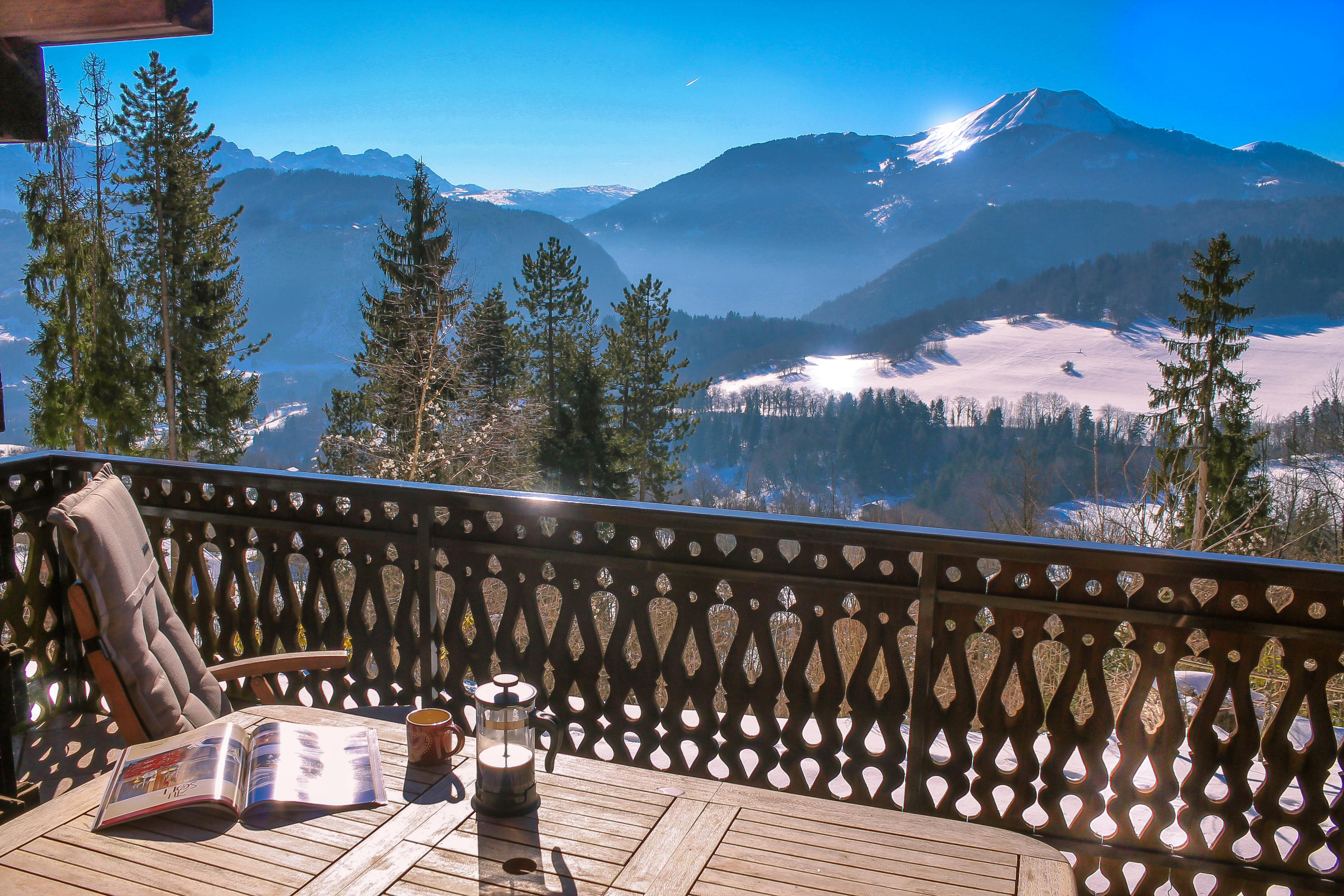 South facing balcony stunning views