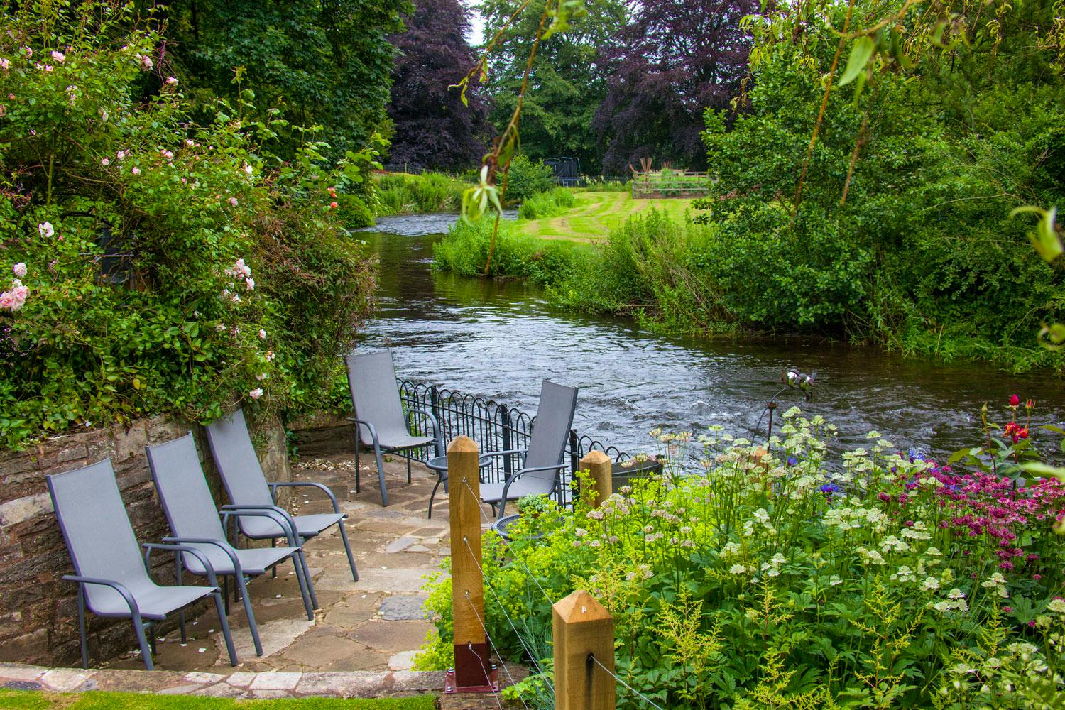 Stunning river setting in garden