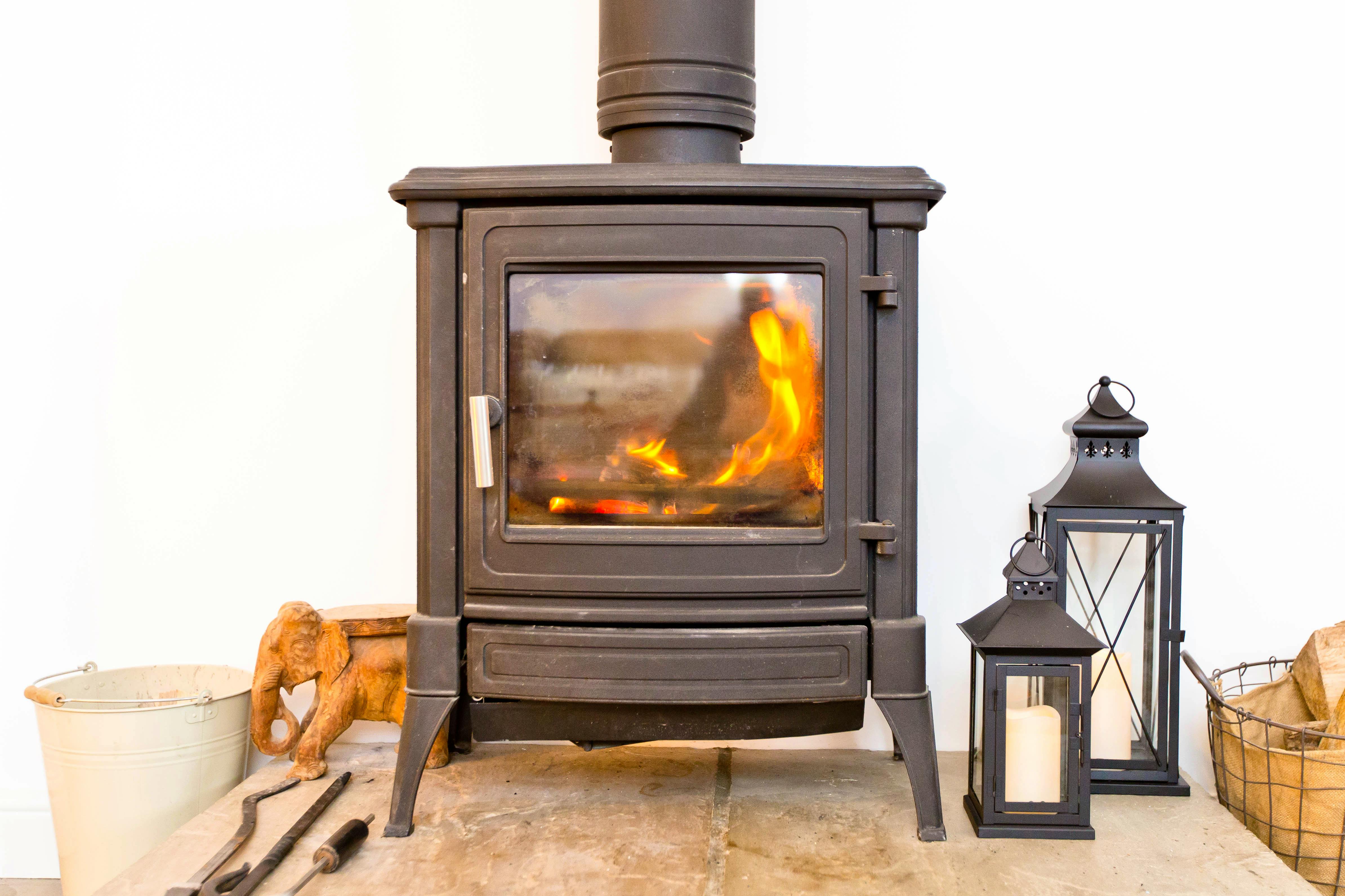 Lounge with log burner 