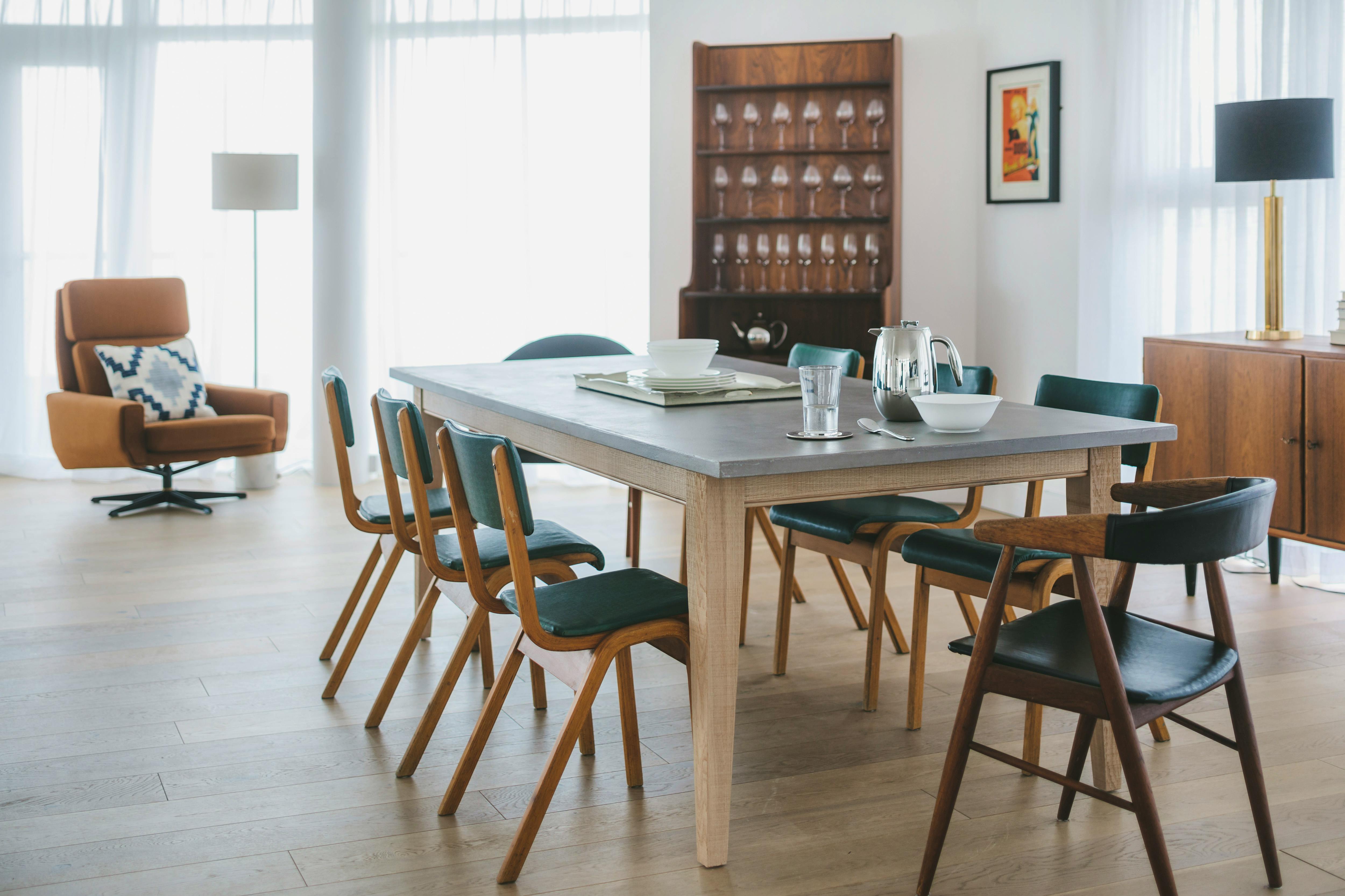 large dining table for up to 10 people