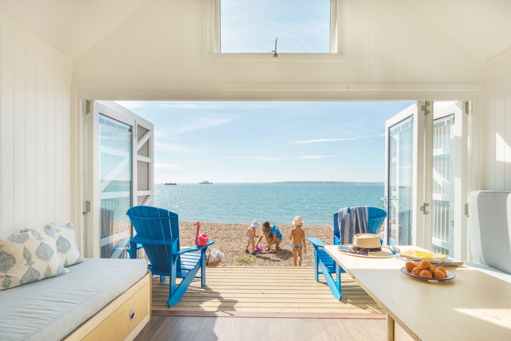Overnight Beach Huts Uberstylish huts on the Solent seafront.