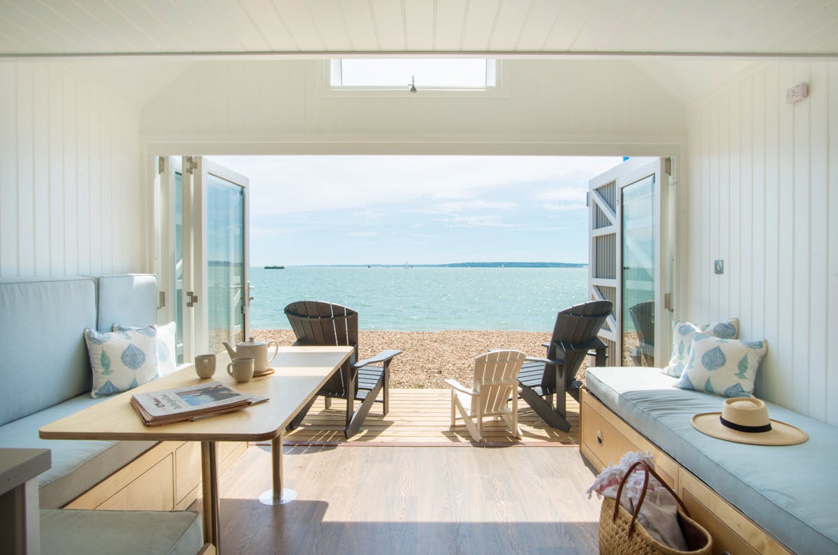 Overnight Beach Huts Uberstylish huts on the Solent seafront.