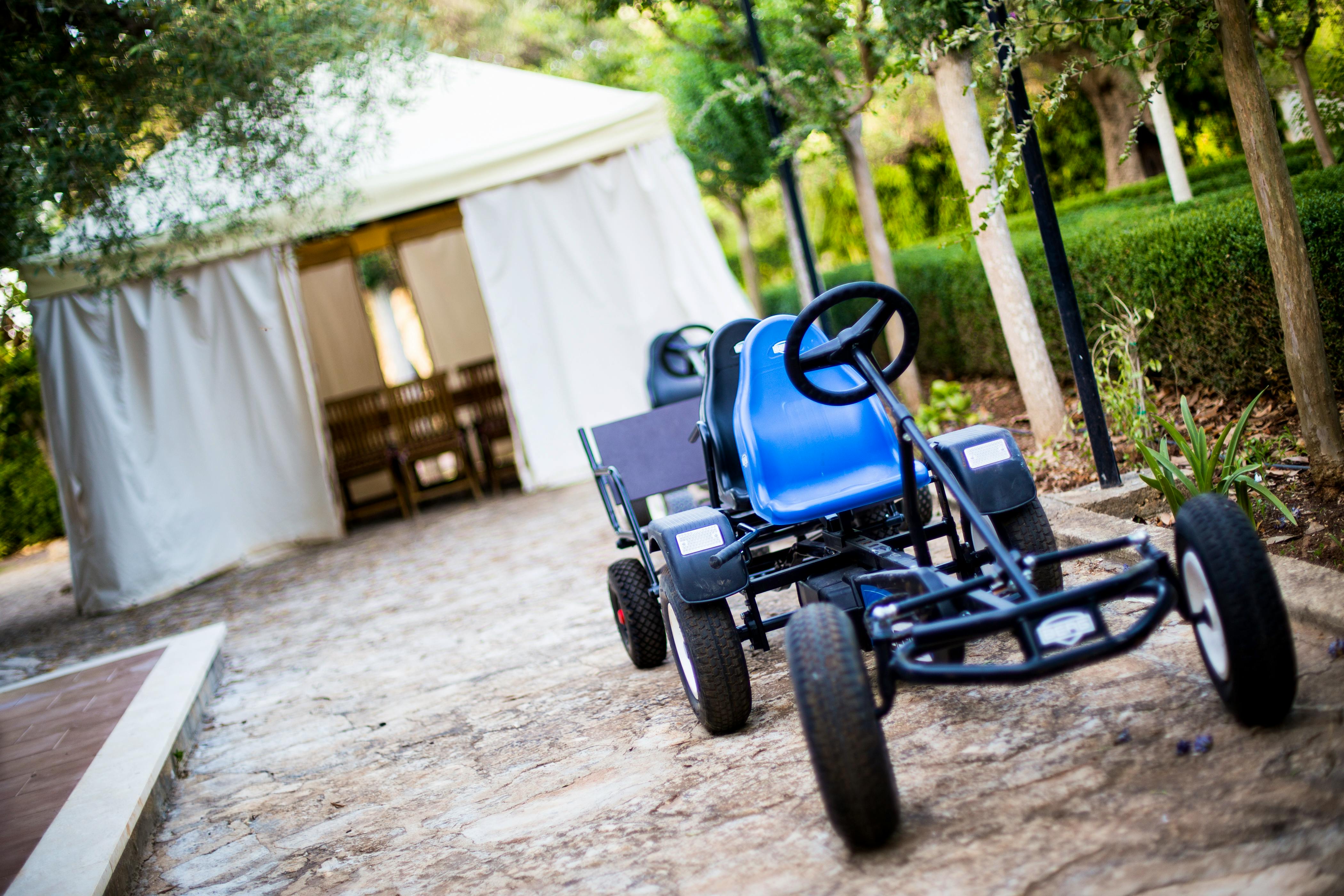 High quality BERG pedal go-carts can be driven on the internal roads.