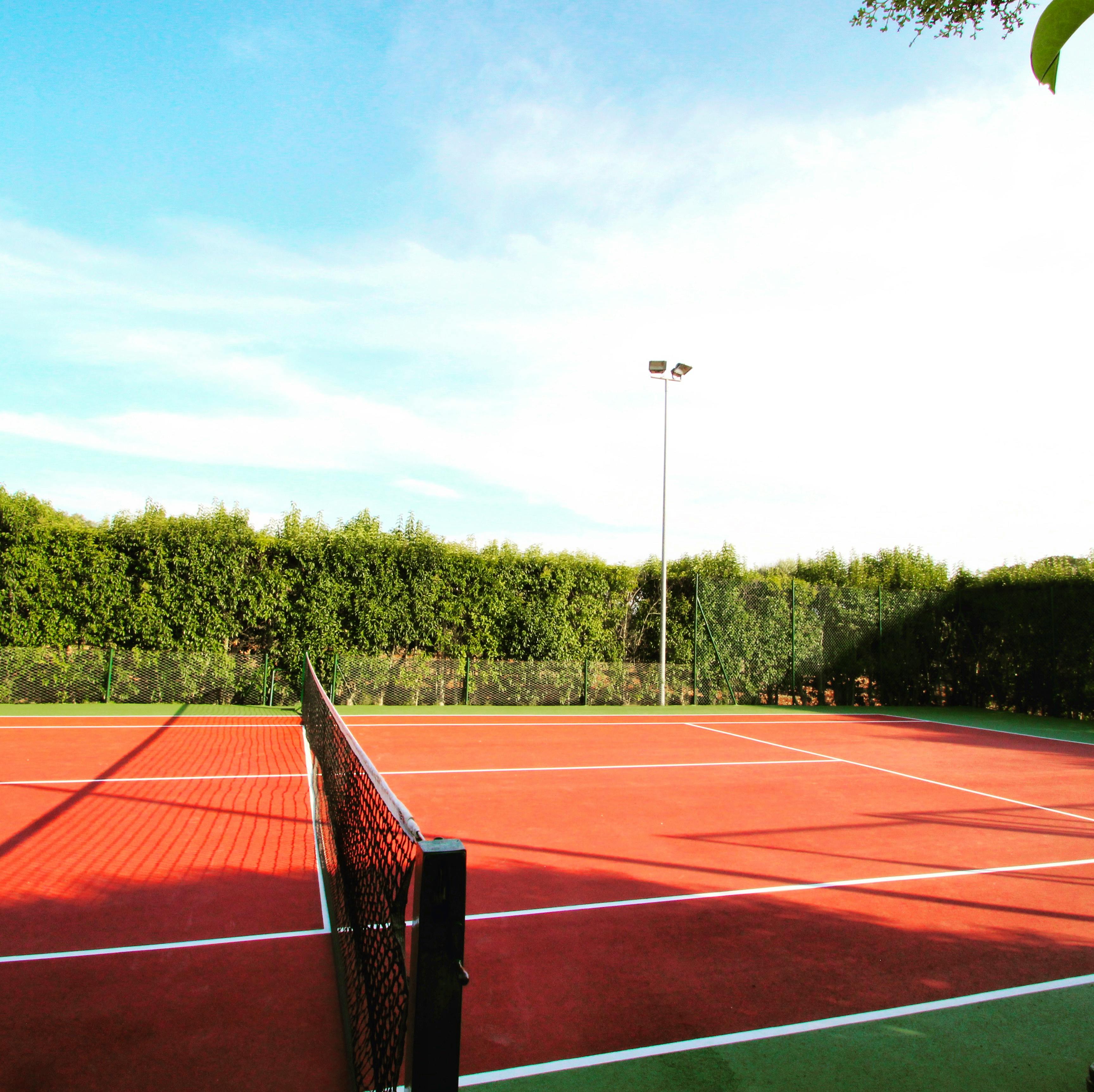 Newly refurbished tennis court