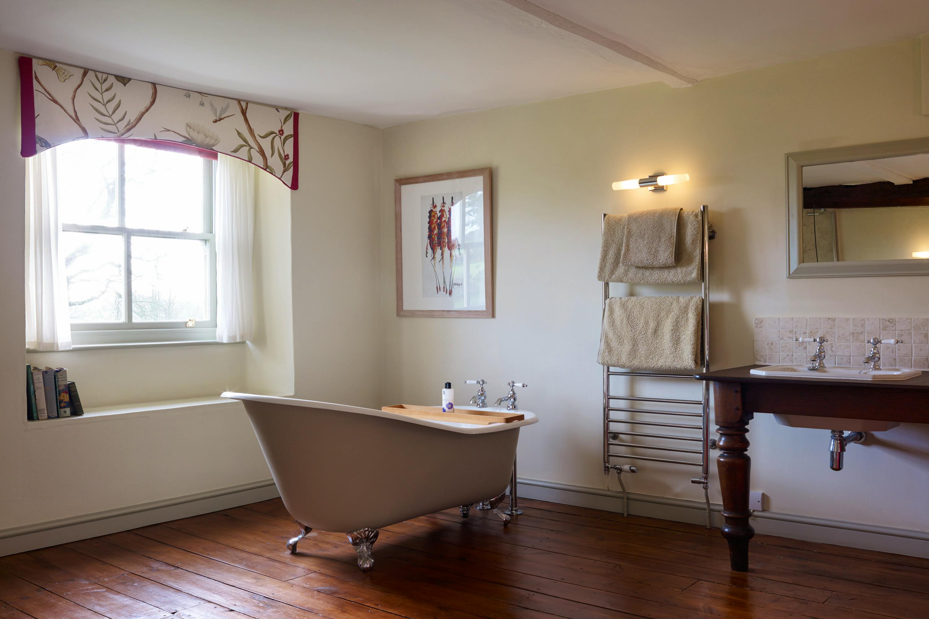 Slipper baths in three bedrooms