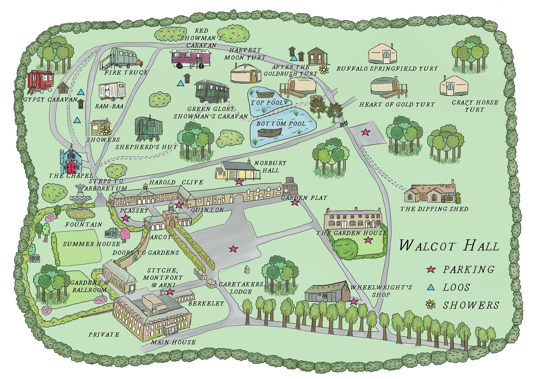 Walcot Estate site map