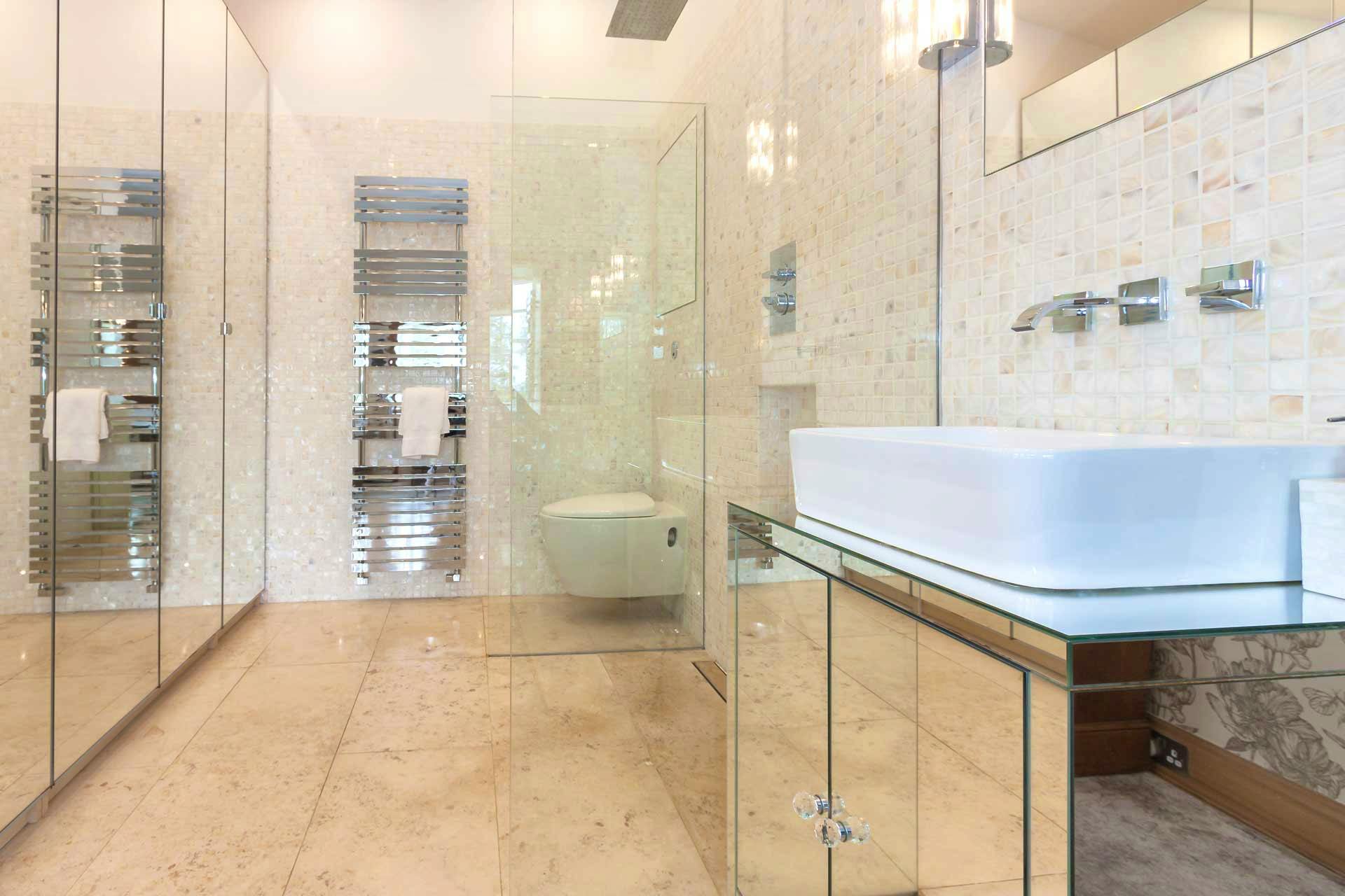 Mother of Pearl & Mirror Shower Room